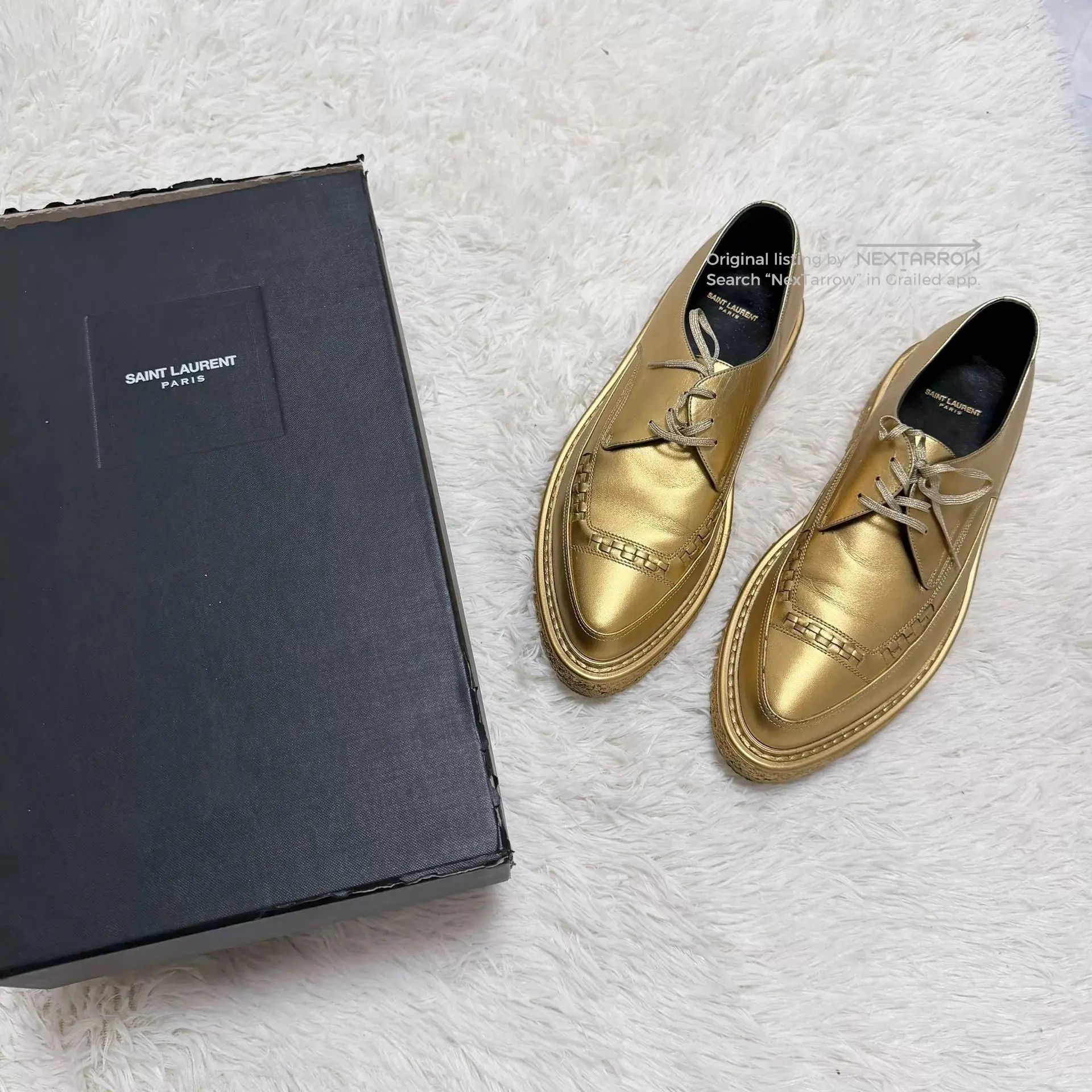 Hedi Slimane × Saint Laurent Paris 14FW Leopard Creepers Sz40