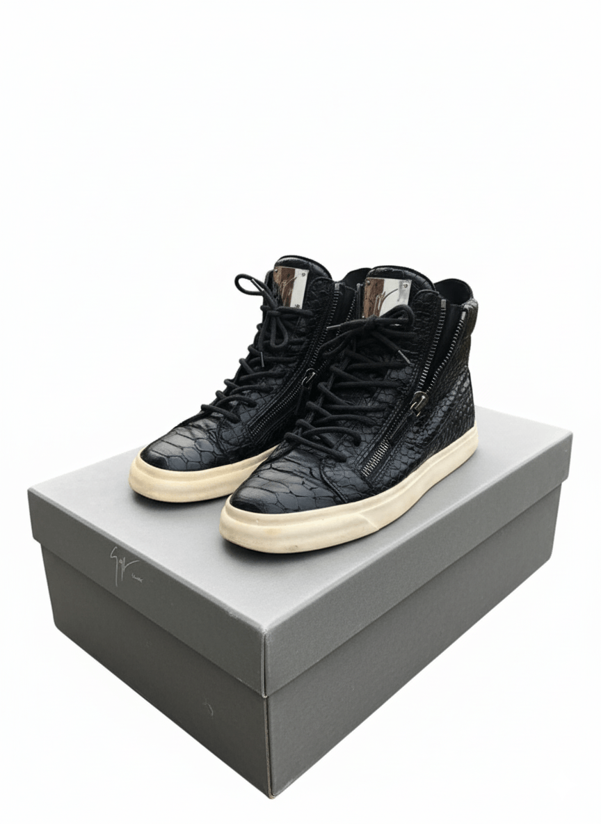 Giuseppe Zanotti Giuseppe Zanotti Black Croc-Embossed High-Tops, c.2013 Size US 8 / EU 41 - 3 Thumbnail