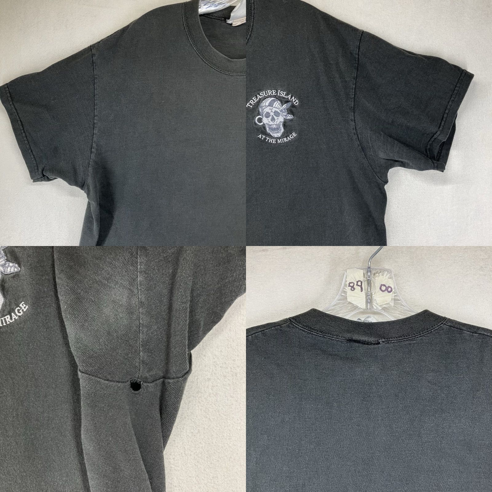 Other VINTAGE TREASURE ISLAND AT THE MIRAGE T-Shirt Oversized Large Men Crew Neck Black Cotton 90s Grunge Punk Skull Logo Emoji? (wait) Size US L / EU 52-54 / 3 - 8 Thumbnail