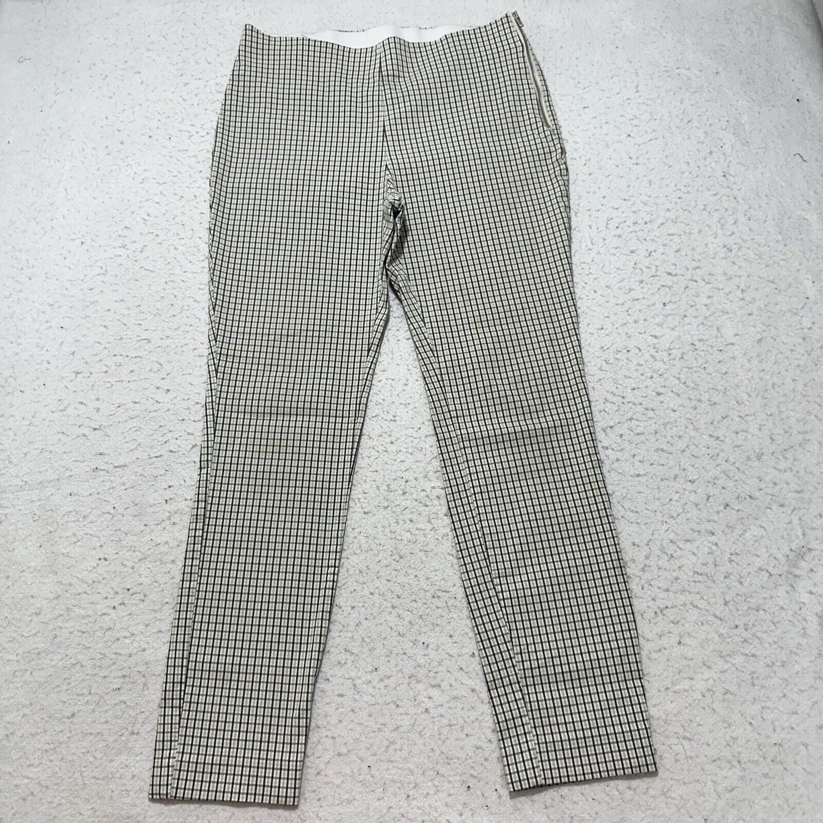 Other A New Day 8 Stretch Pants Green White Grid Stripe Trousers Size 30" / US 8 / IT 44 - 1 Thumbnail