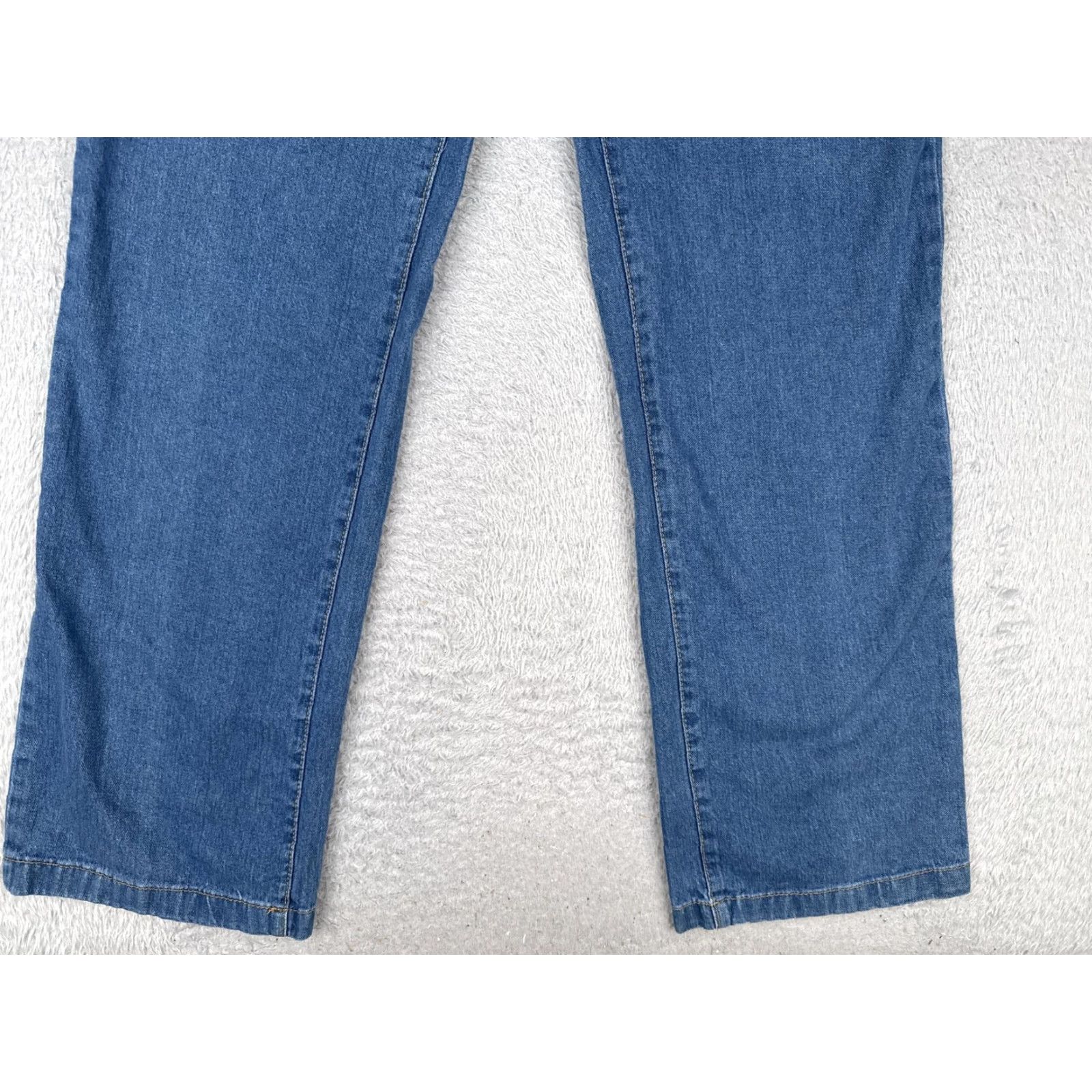 Vintage Woman Within Jeans 14W Tall Womens Blue Straight Leg Denim Double Button Zip Fly Size 36" / US 14 / IT 50 - 2 Thumbnail