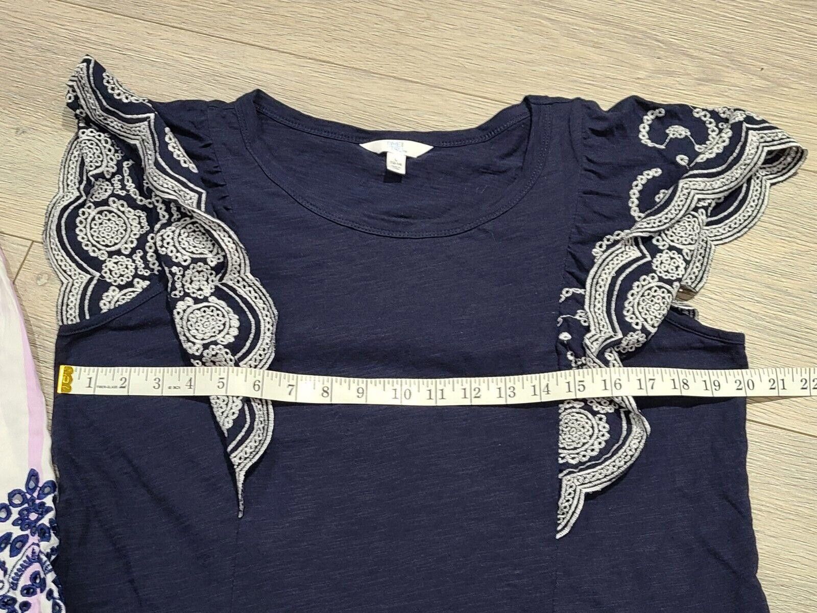 Designer Womens Tops Lot Large Embroidered Bell Sleeves Flutter Size L / US 10 / IT 46 - 8 Thumbnail