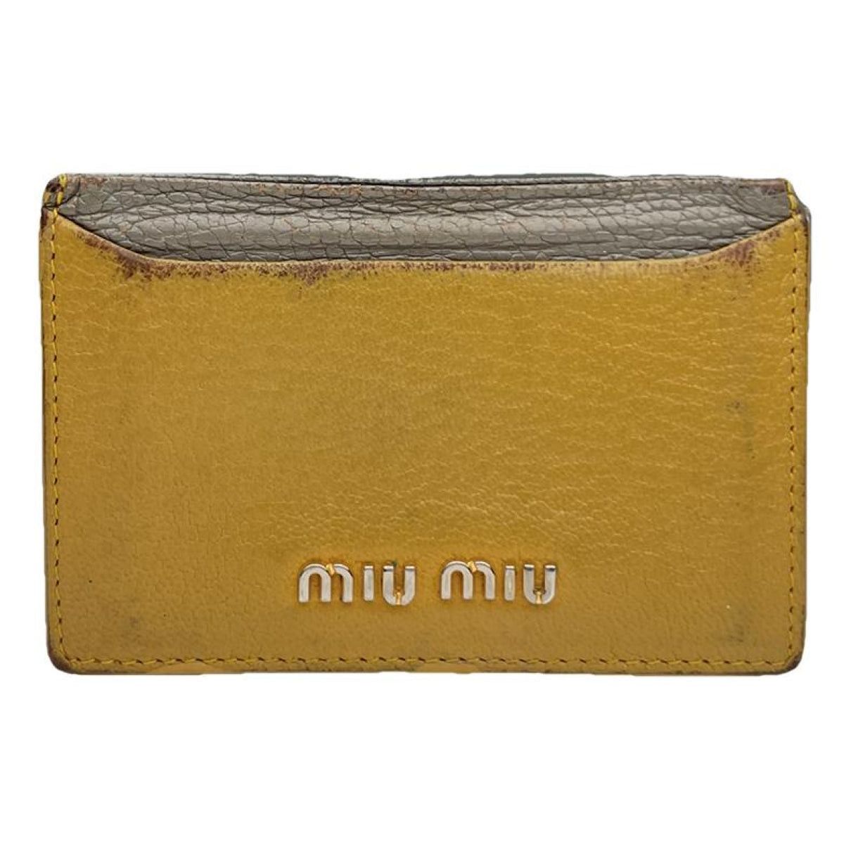 Miu Miu Yellow Leather Purse Size ONE SIZE - 1 Thumbnail