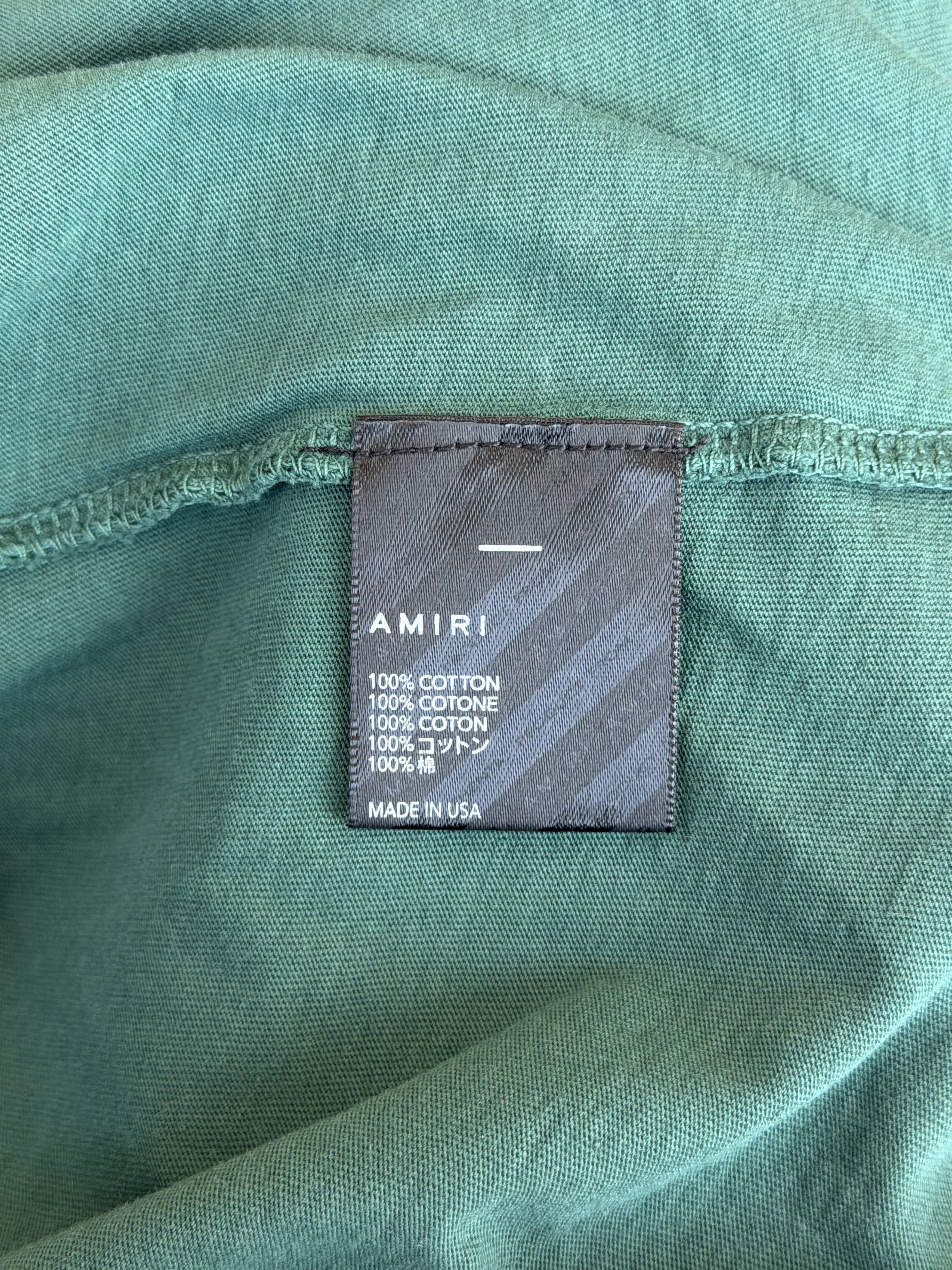 Amiri Amiri Green & White Collegiate Logo T-Shirt Size US XL / EU 56 / 4 - 4 Thumbnail