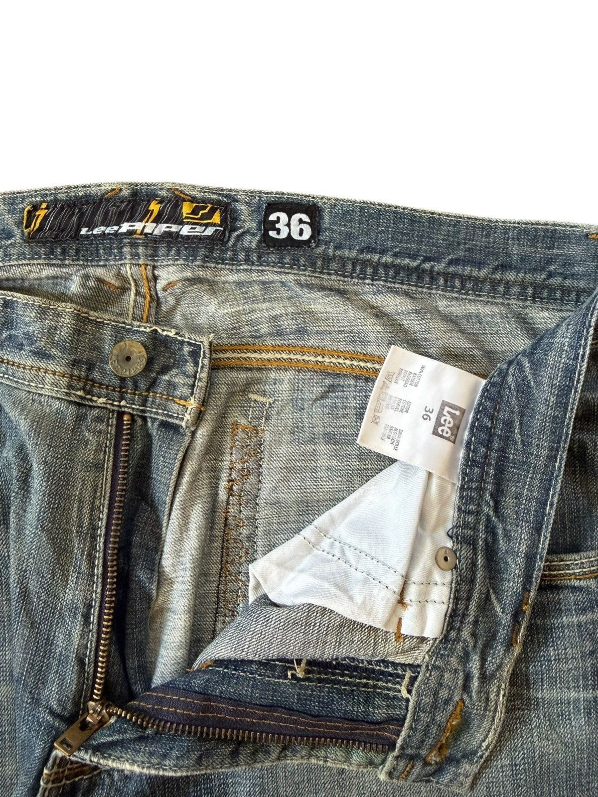 Lee Vintage Lee Pipes Mud Wash Distress Loose Jeans Size US 36 / EU 52 - 5 Thumbnail
