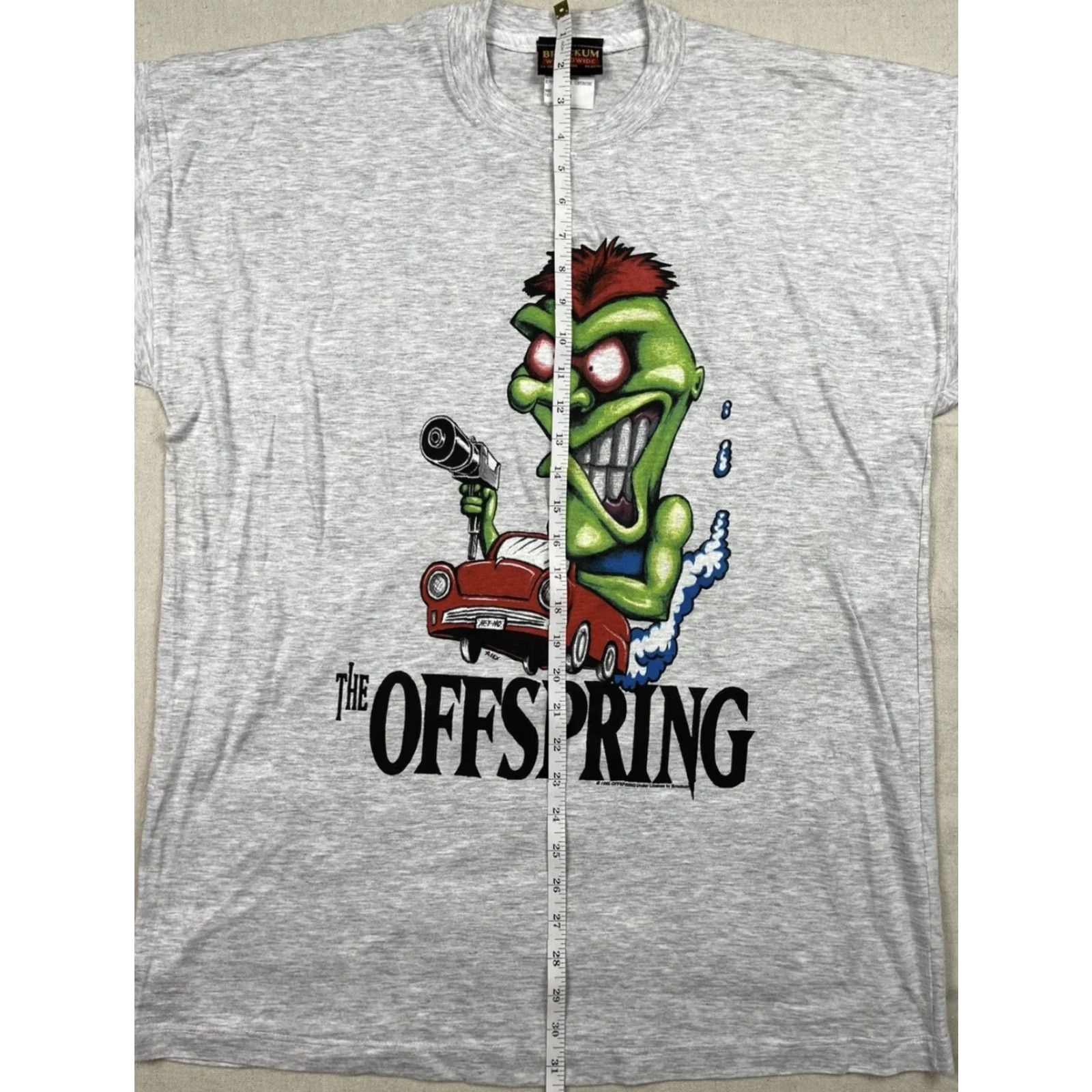 Vintage VINTAGE Brockum The Offspring T-Shirt XL Gray 90s Punk Tour Mens Shirt Short Sleeve Crew Neck Lightweight Cotton USA Size US XL / EU 56 / 4 - 6 Thumbnail
