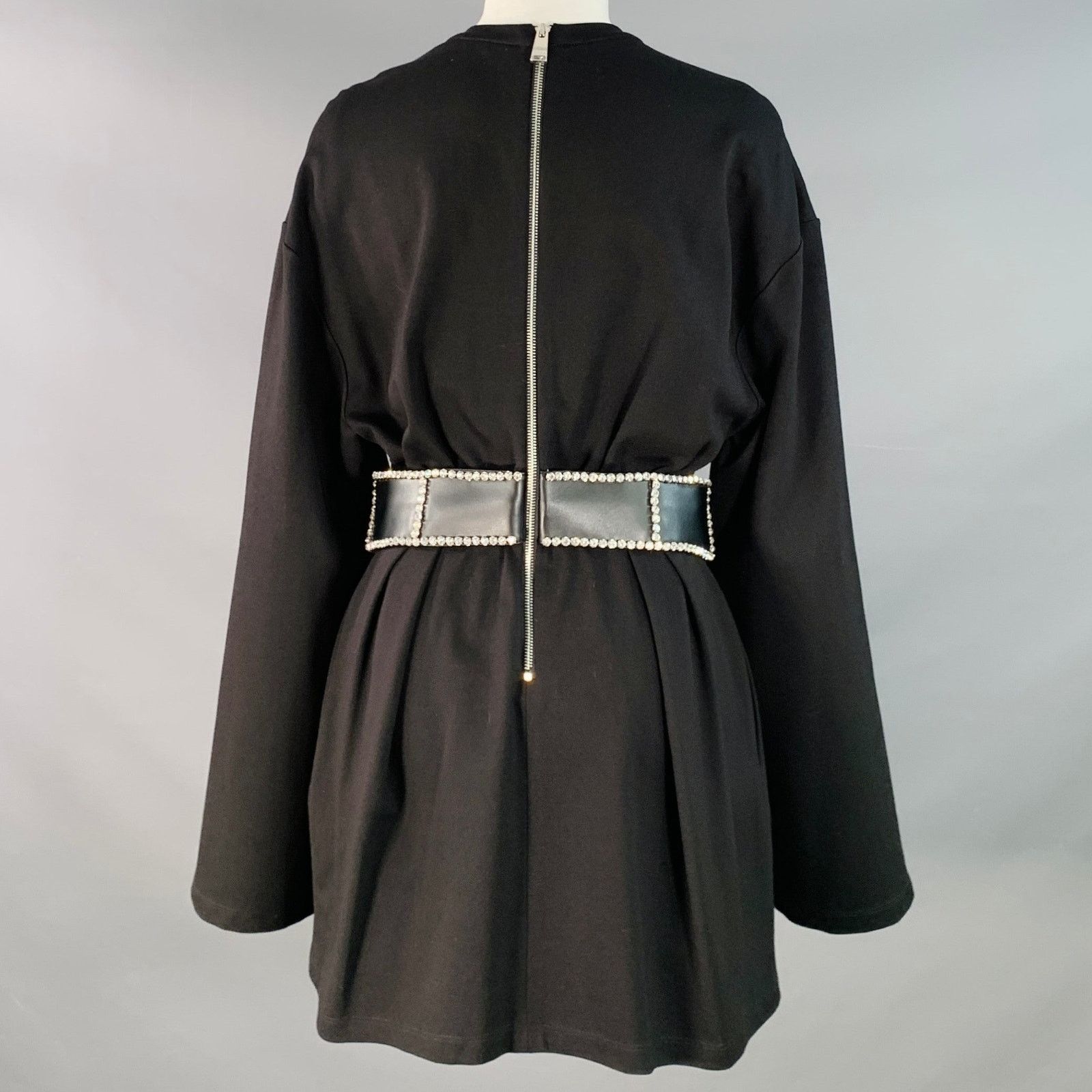 Area AREA Size M Black Silver Crystal Studded Belted Mini Dress Size M / US 6-8 / IT 42-44 - 4 Thumbnail
