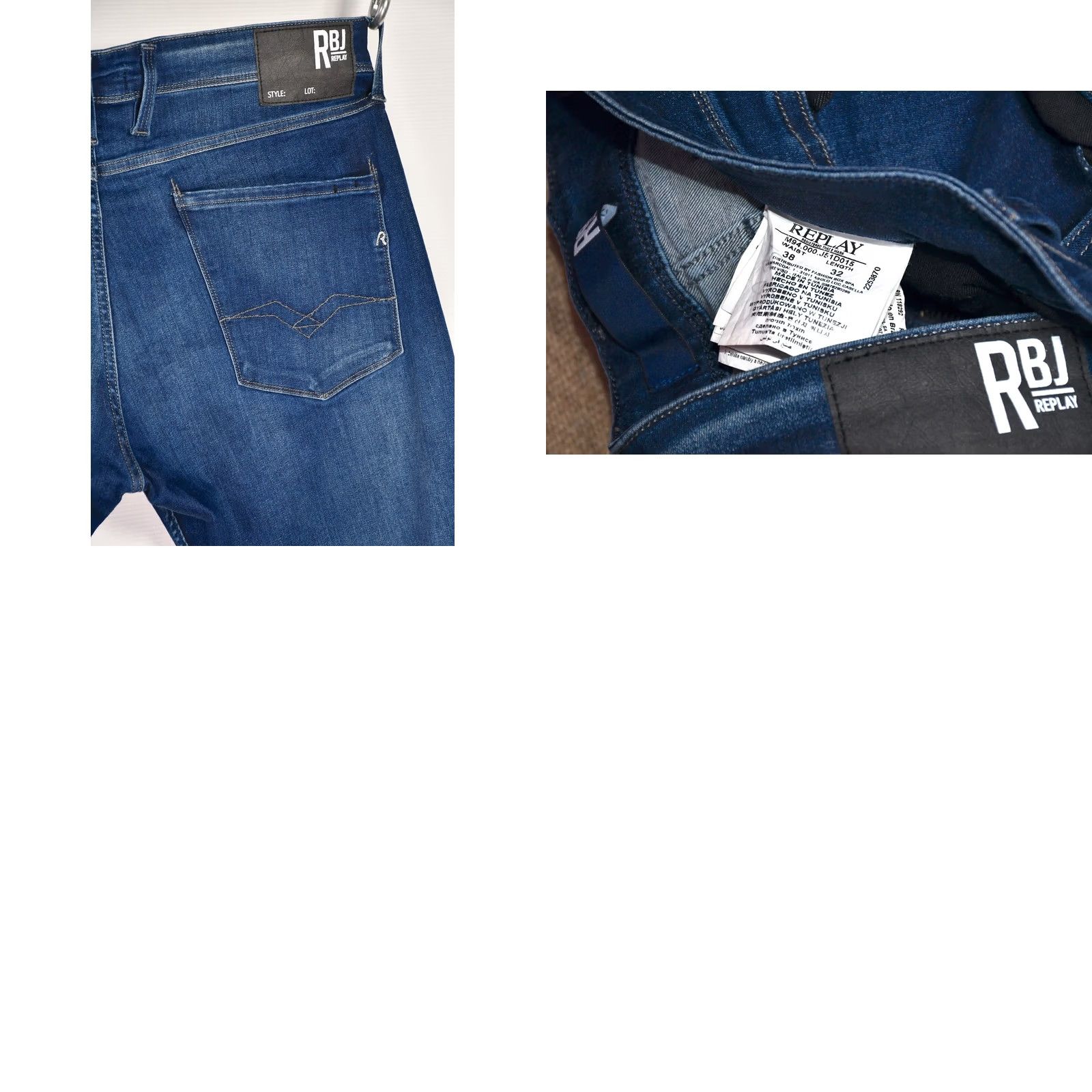 Replay Replay M94 ANBASS Slim Skinny Stretch Blue Jeans Men's W38/L32 Jeans Size US 38 / EU 54 - 8 Thumbnail