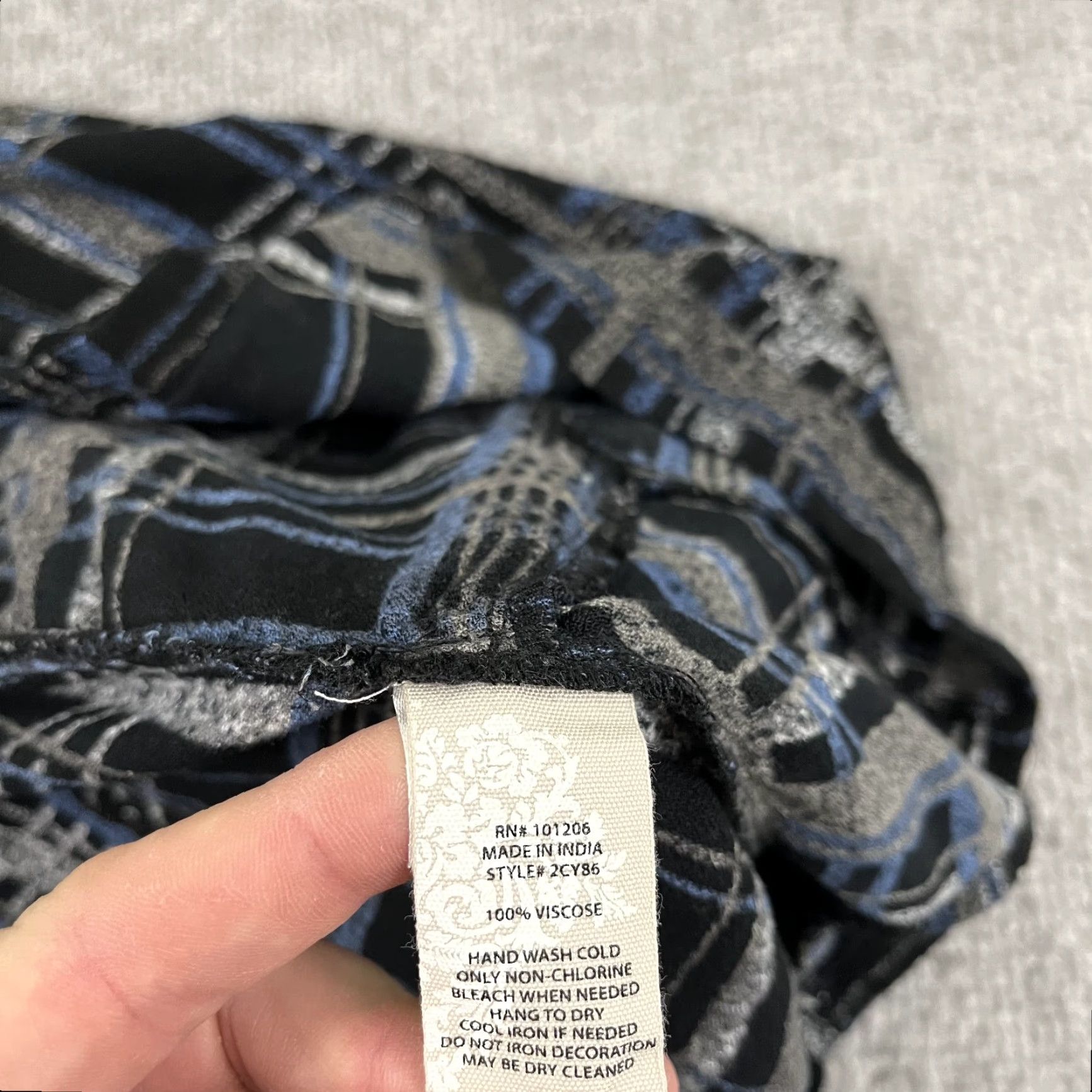 Soft Surroundings Soft Surroundings Shirt Women Medium Blue Plaid Beaded Tunic Button-Up Roll Tab Sleeve Womens Size M / US 6-8 / IT 42-44 - 3 Thumbnail