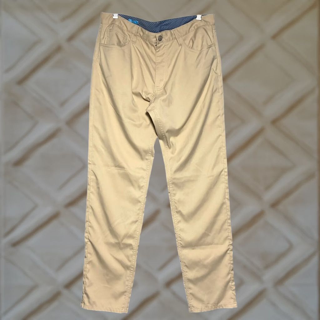 J.McLaughlin J.McLaughlin Recycled Polyester 5-Pocket Performance Pants Mens 33 Khaki Tan Size US 33 - 1 Thumbnail