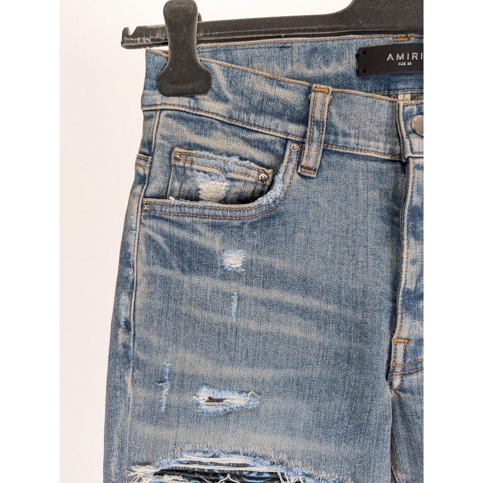 Amiri o1rshd1 Rainbow Paisley Thrasher Jeans in Clay Indigo Size US 34 / EU 50 - 8 Thumbnail