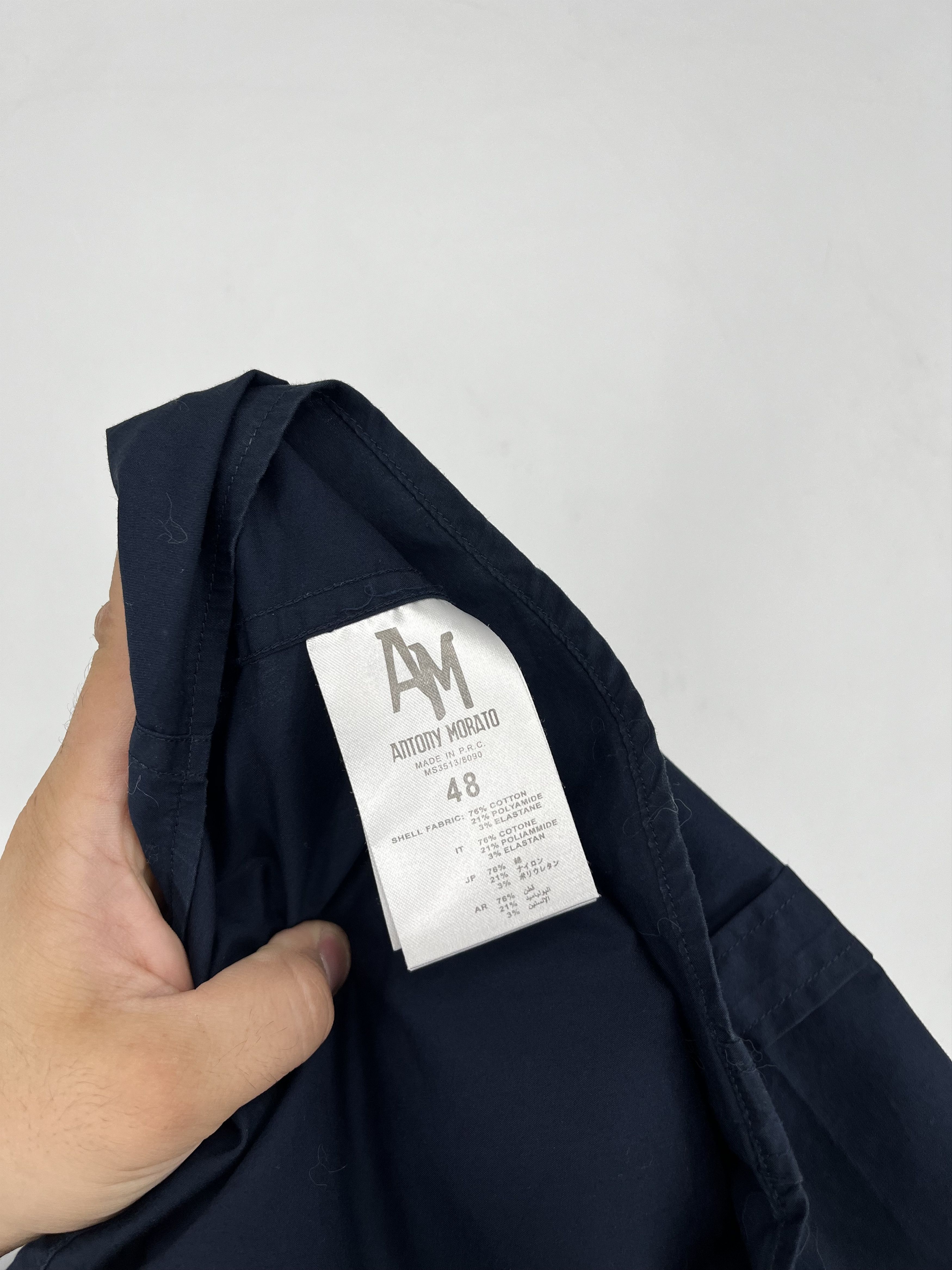 Antony Morato MENS ANTONY MORATO Slim Navy Black Button Casual Dress Shirt Size US M / EU 48-50 / 2 - 10 Thumbnail