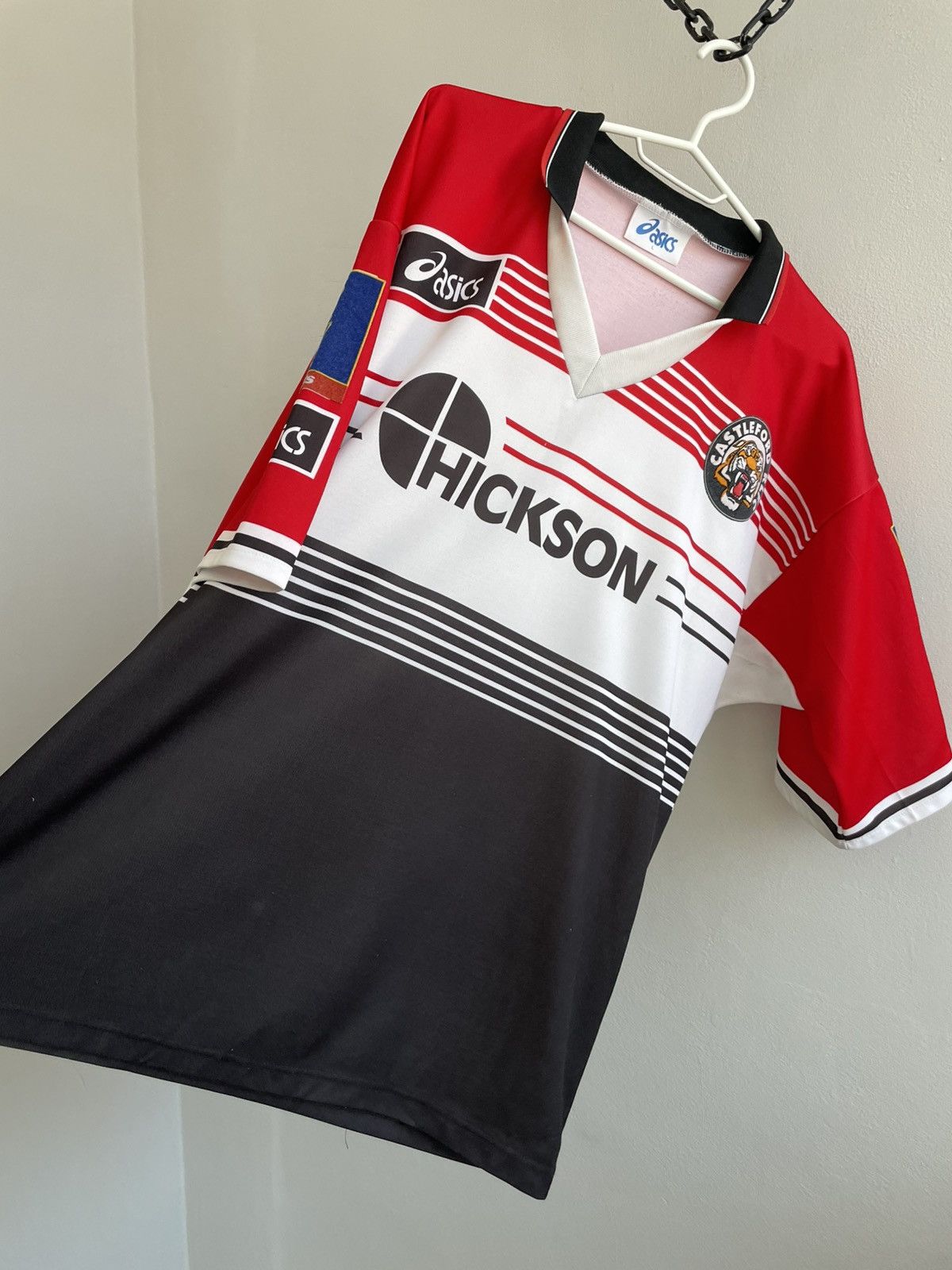 Asics Castleford Tigers 1995 1996 Premiership Rugby Jersey Shirt Size US L / EU 52-54 / 3 - 6 Thumbnail