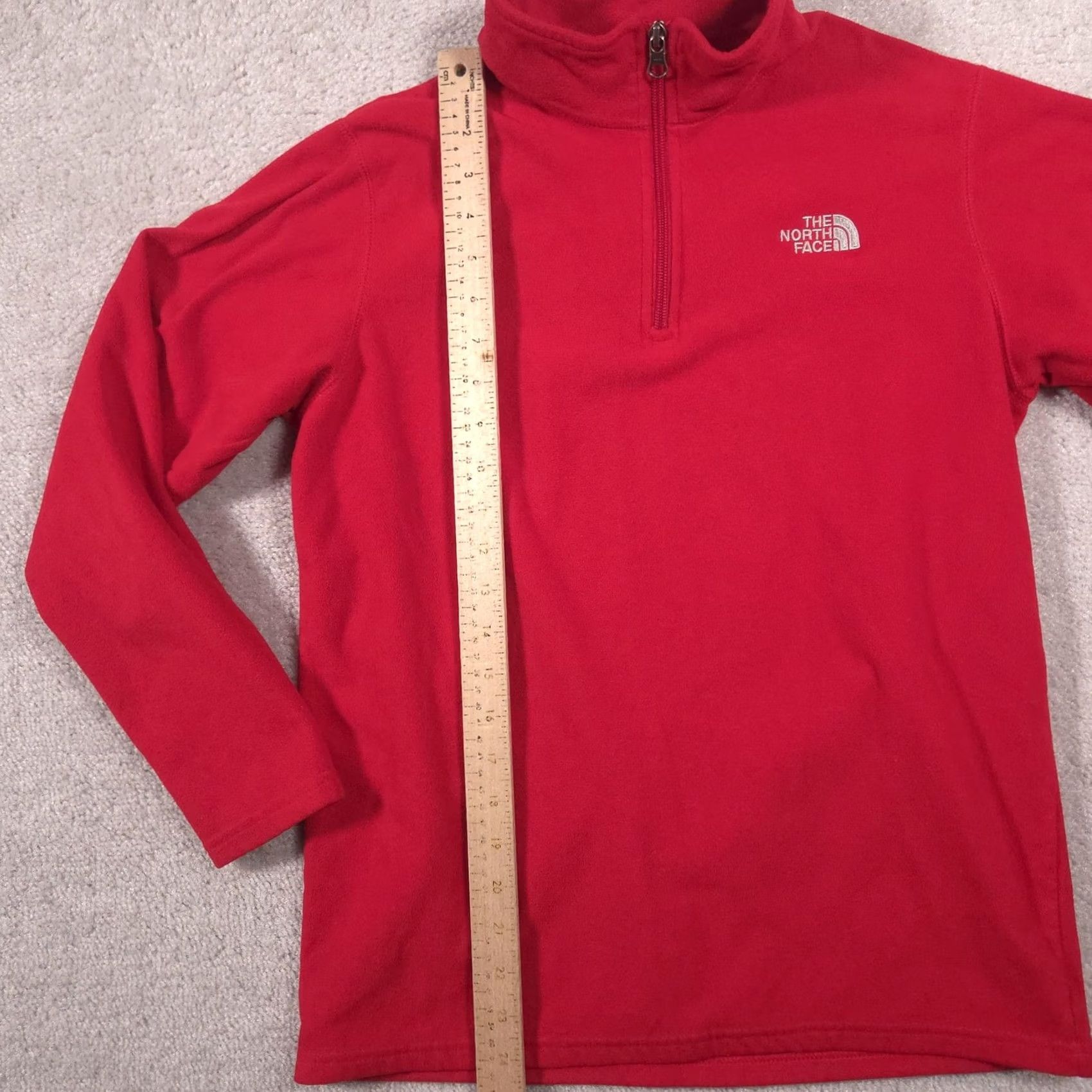 The North Face The North Face Pullover Womens XS Red Fleece 1/4 Zip Mock Neck Long Sleeve Size XL / US 12-14 / IT 48-50 - 6 Thumbnail