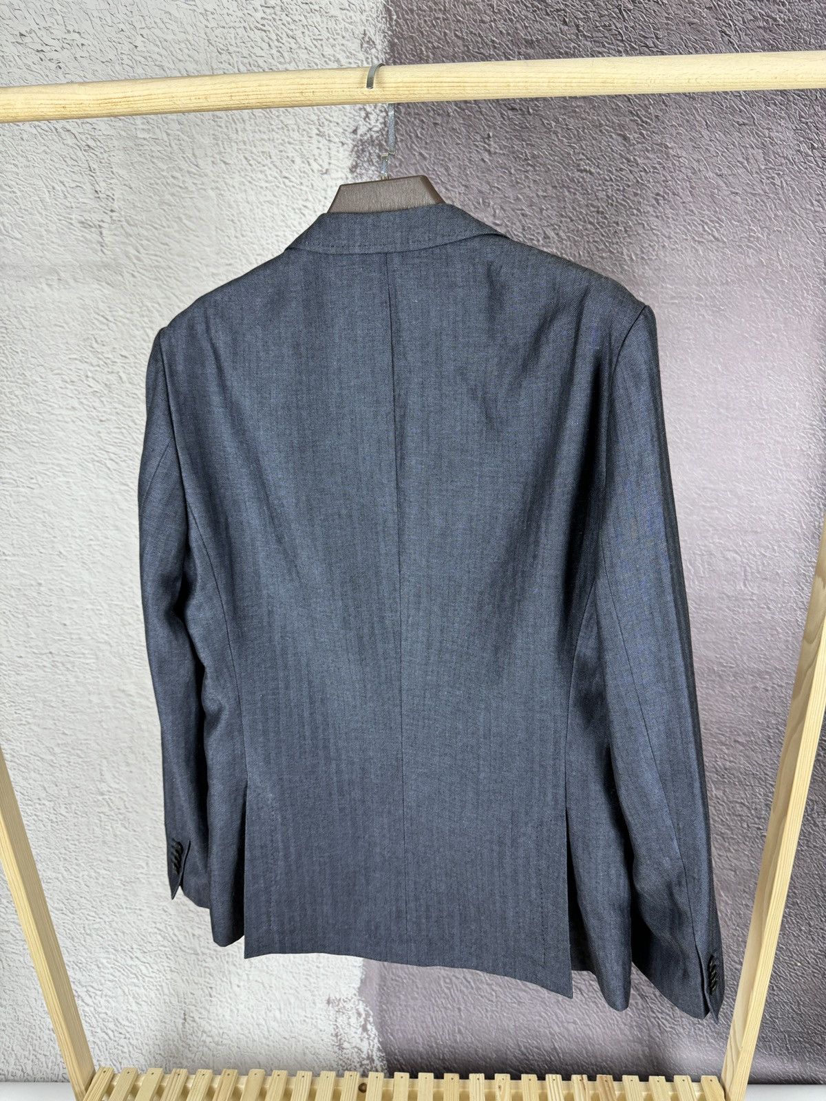 Colombo × Hugo Boss Hugo Boss x Colombo wool linen herringbone unlined blazer Size 42R - 13 Thumbnail