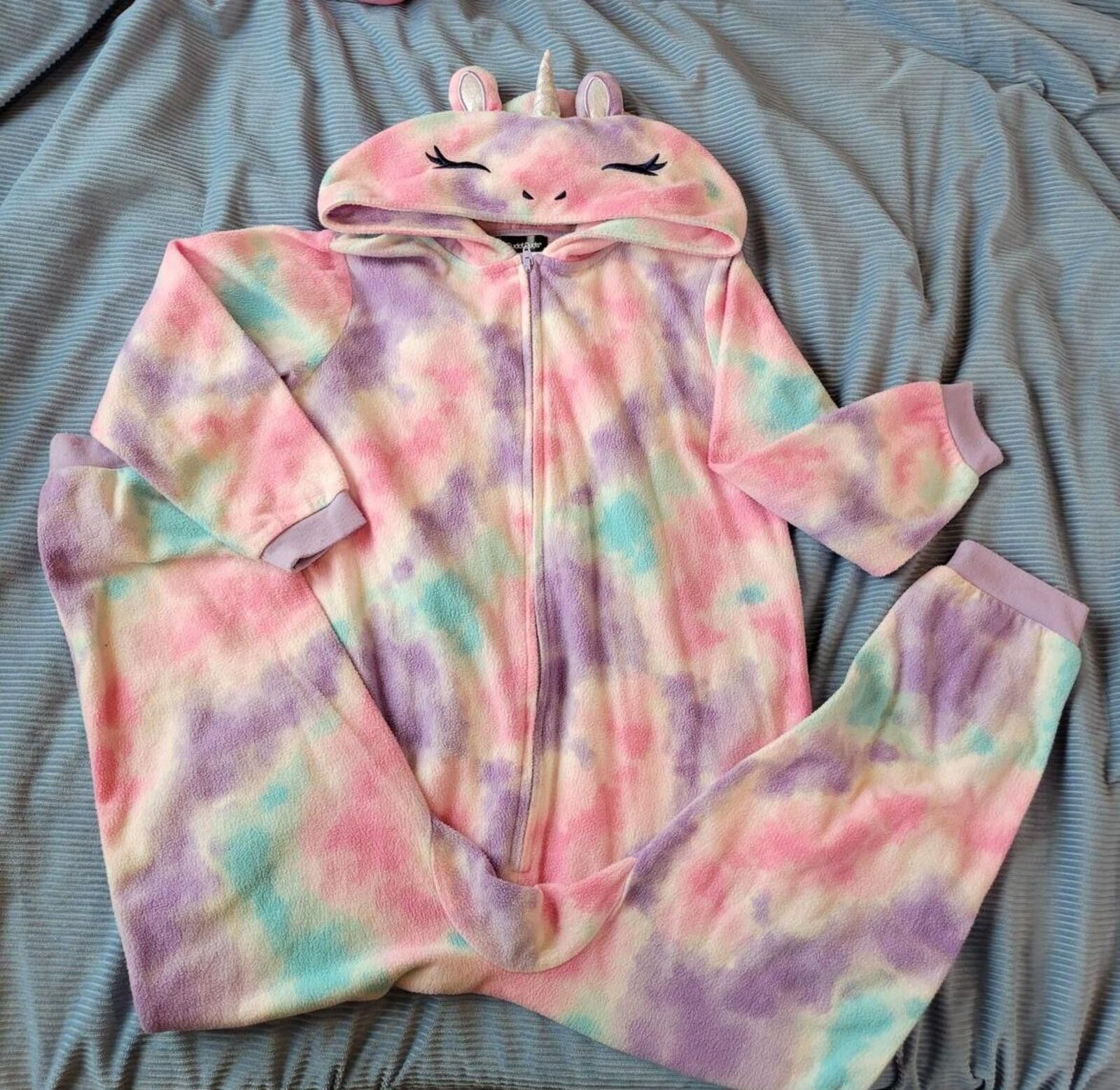 Other Cuddl Duds Kids Tie-Dye Unicorn Onesie Pajamas 6/6X Size ONE SIZE - 1 Thumbnail