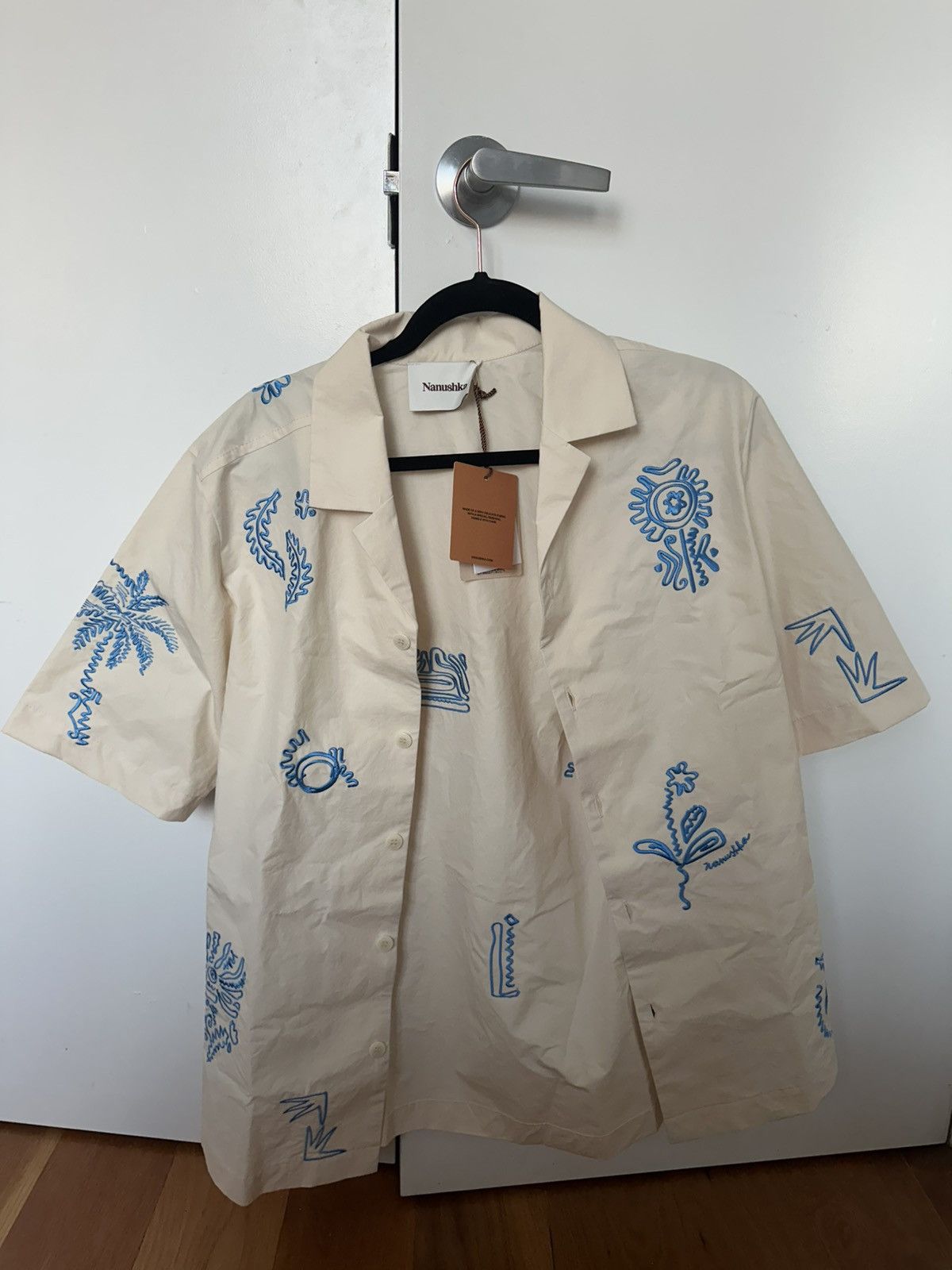 Nanushka Nanushka Bodil Camp Shirt Creme Size US S / EU 44-46 / 1 - 2 Thumbnail