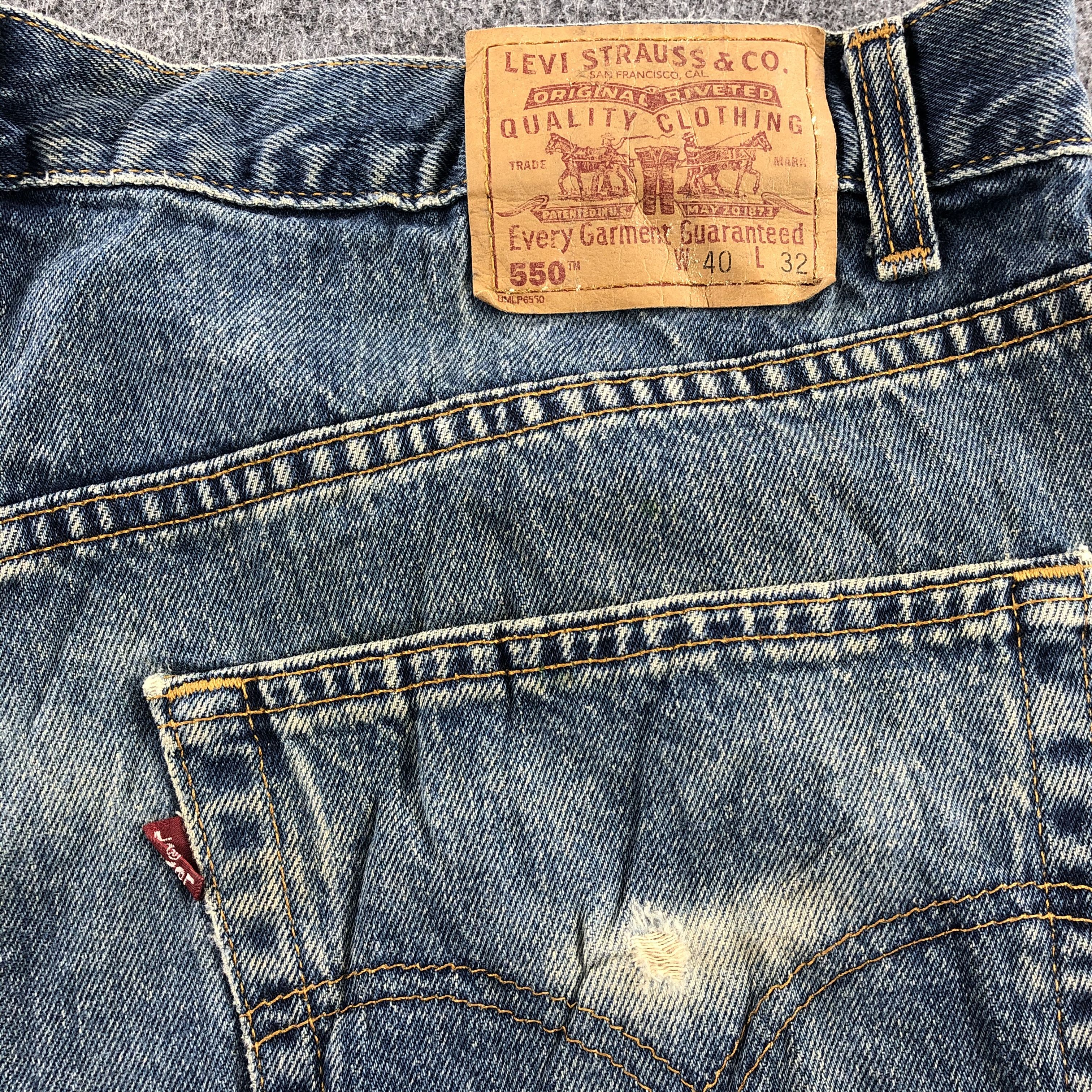 Levi's Vintage 90s Dirty Blue Wash Levis 550 Jeans-J1206 Size US 39 - 5 Thumbnail