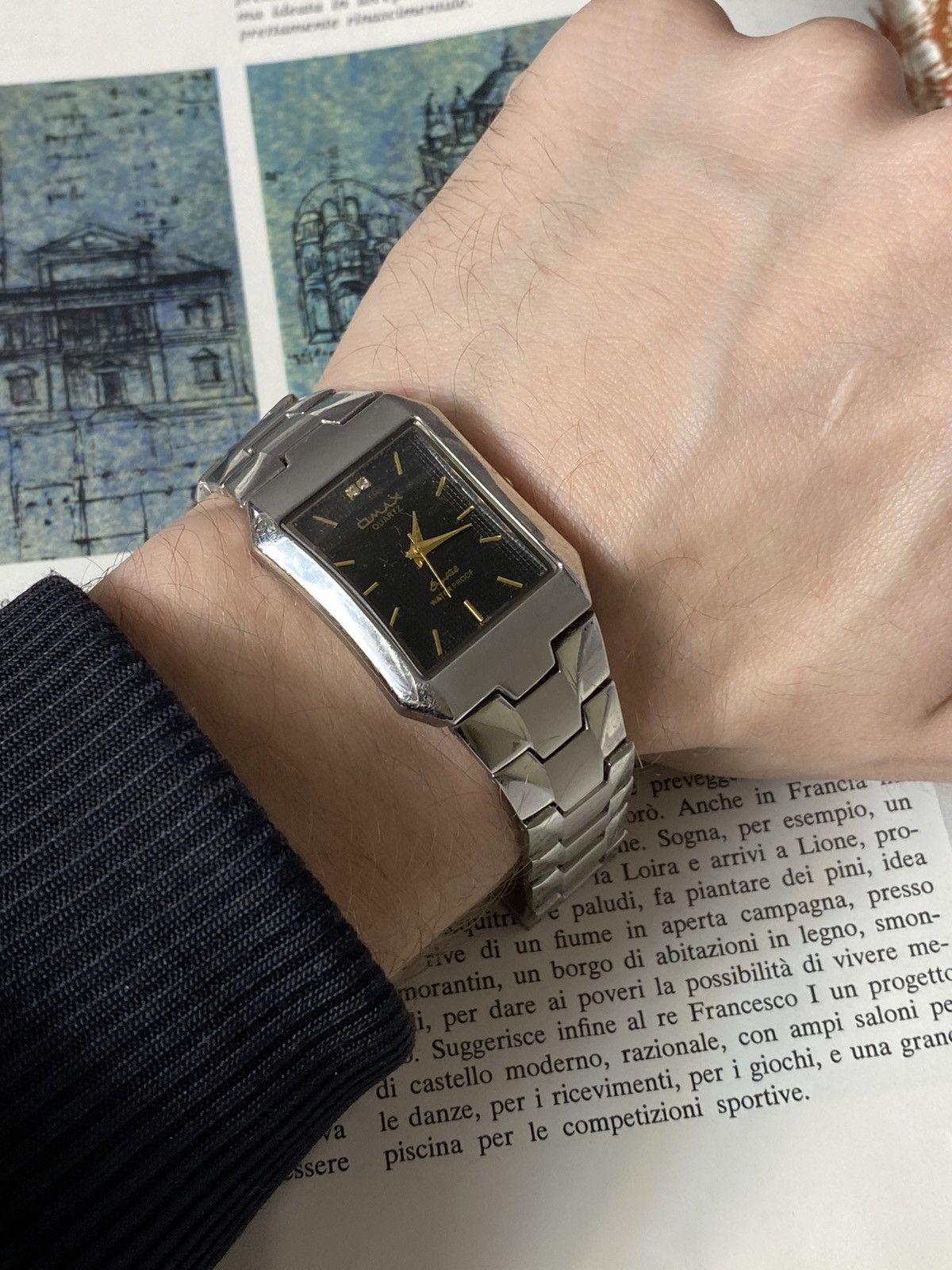 Japanese Brand OMAX Quartz Watch Rectangular, Crystal, Black Gold Tone Size ONE SIZE - 6 Thumbnail