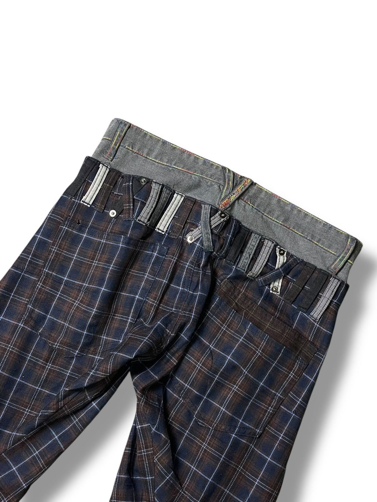 If Six Was Nine Breath Mint Double Waisted Tartan Pants (92) Size US 32 / EU 48 - 10 Thumbnail