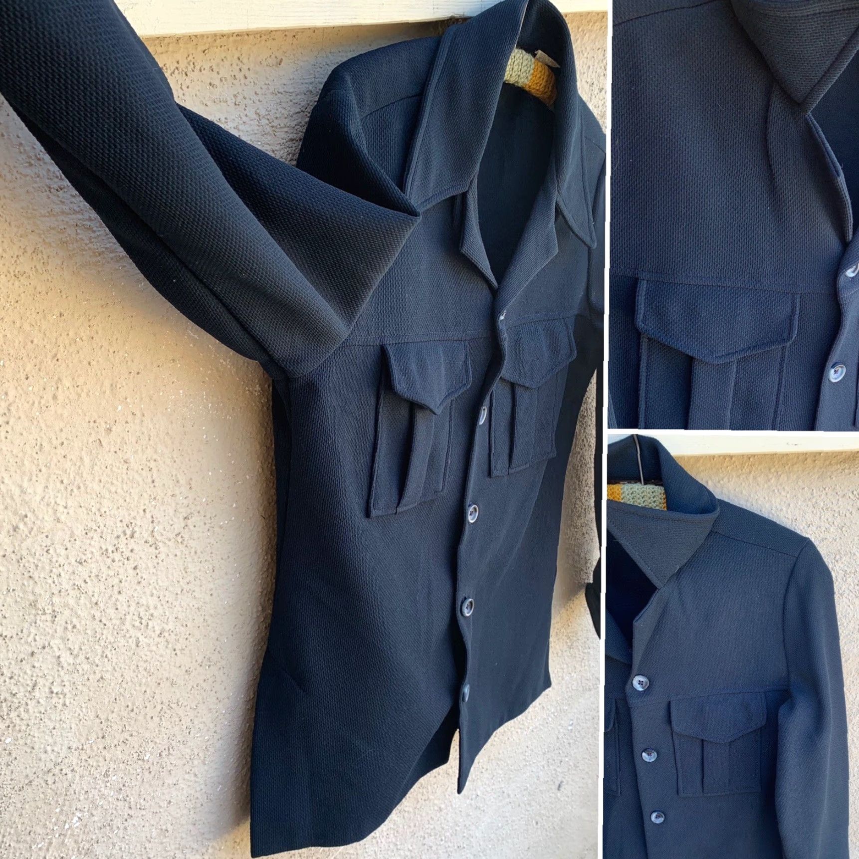 CO VINTAGE Tobias A-1 Kotzin Co Jacket Shirt Polyester M Hippy Disco 70s 1970s Mens/Adults 70s Blue Jacket Shirt Size US M / EU 48-50 / 2 - 6 Thumbnail
