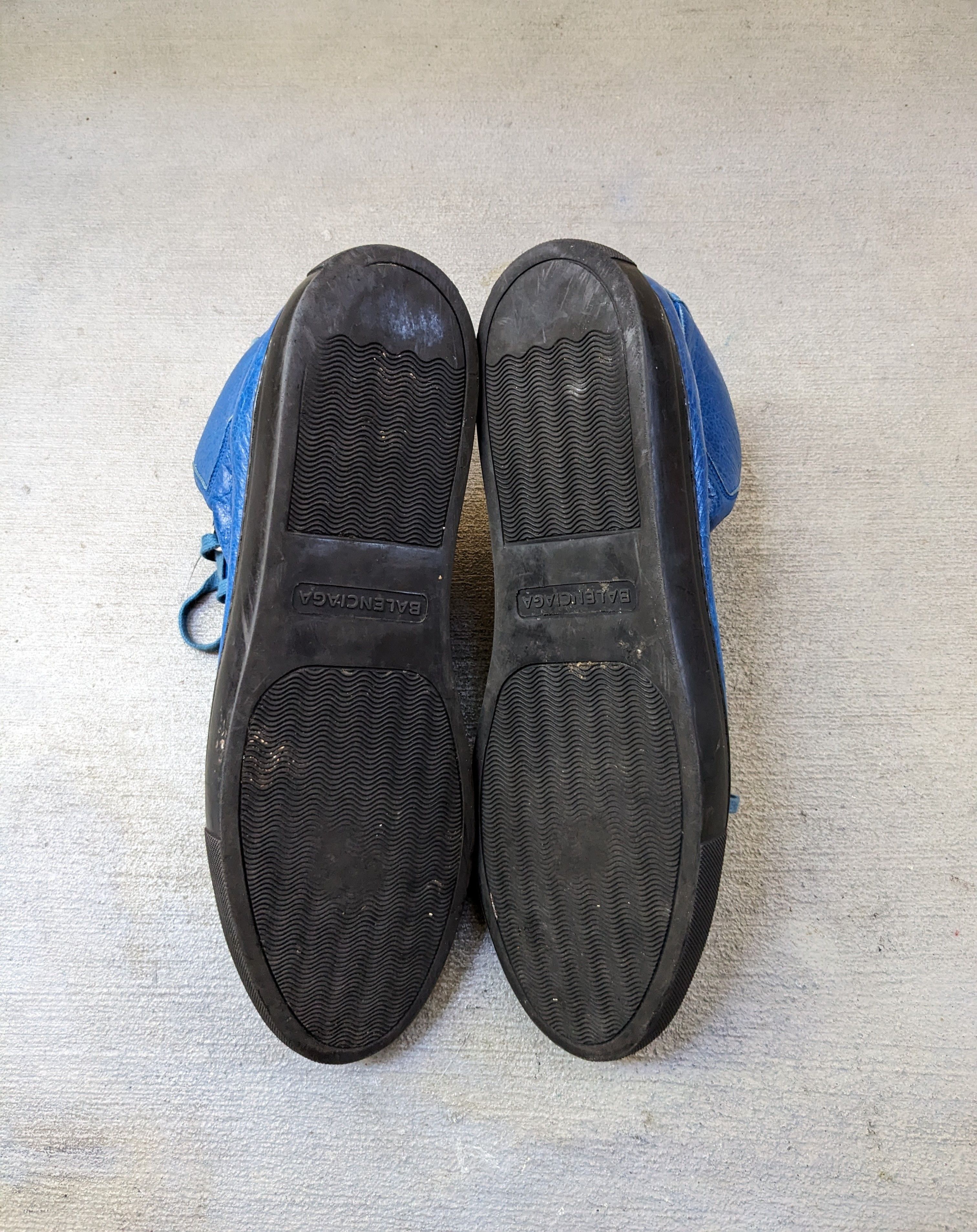 Balenciaga Balenciaga Arena Blue Black Leather 13 High Tops Lace Up Size US 13 / EU 46 - 14 Thumbnail