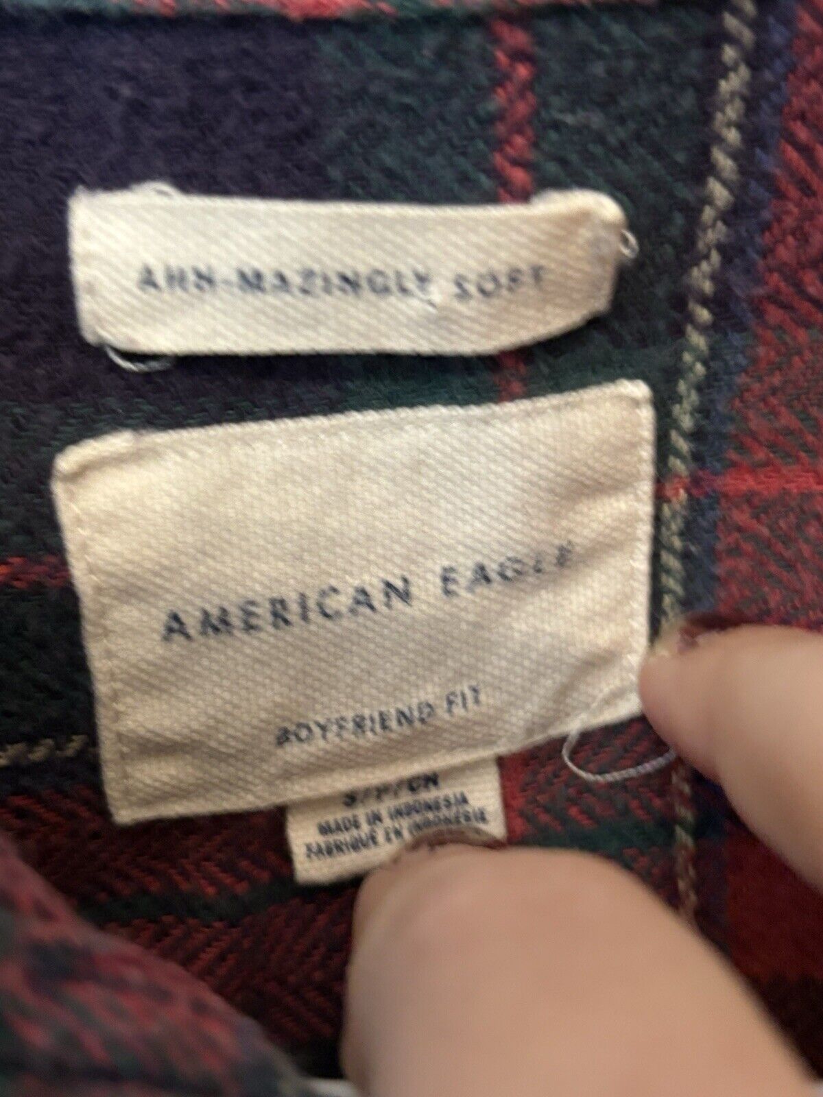 American Eagle Outfitters American Eagle Aah Mazingly Soft Womens Small Plaid Size S / US 4 / IT 40 - 6 Thumbnail