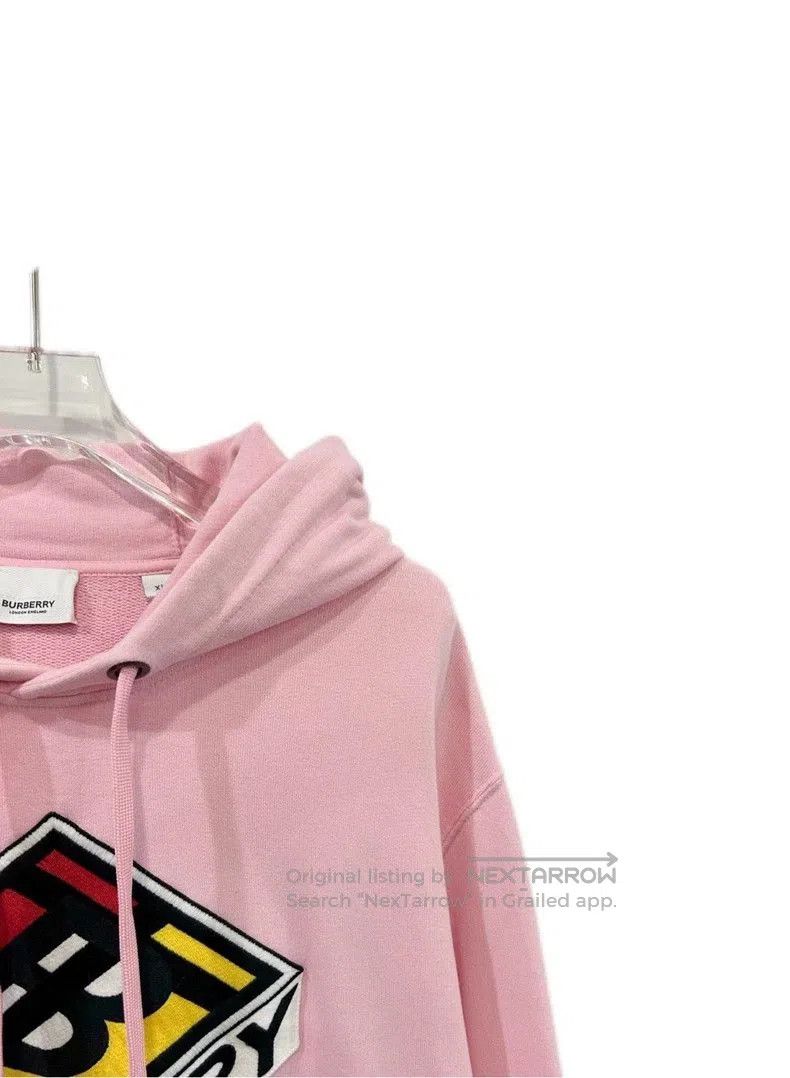 Burberry Burberry Embroidered Logo Pink Hoodie. Size US XL / EU 56 / 4 - 4 Thumbnail