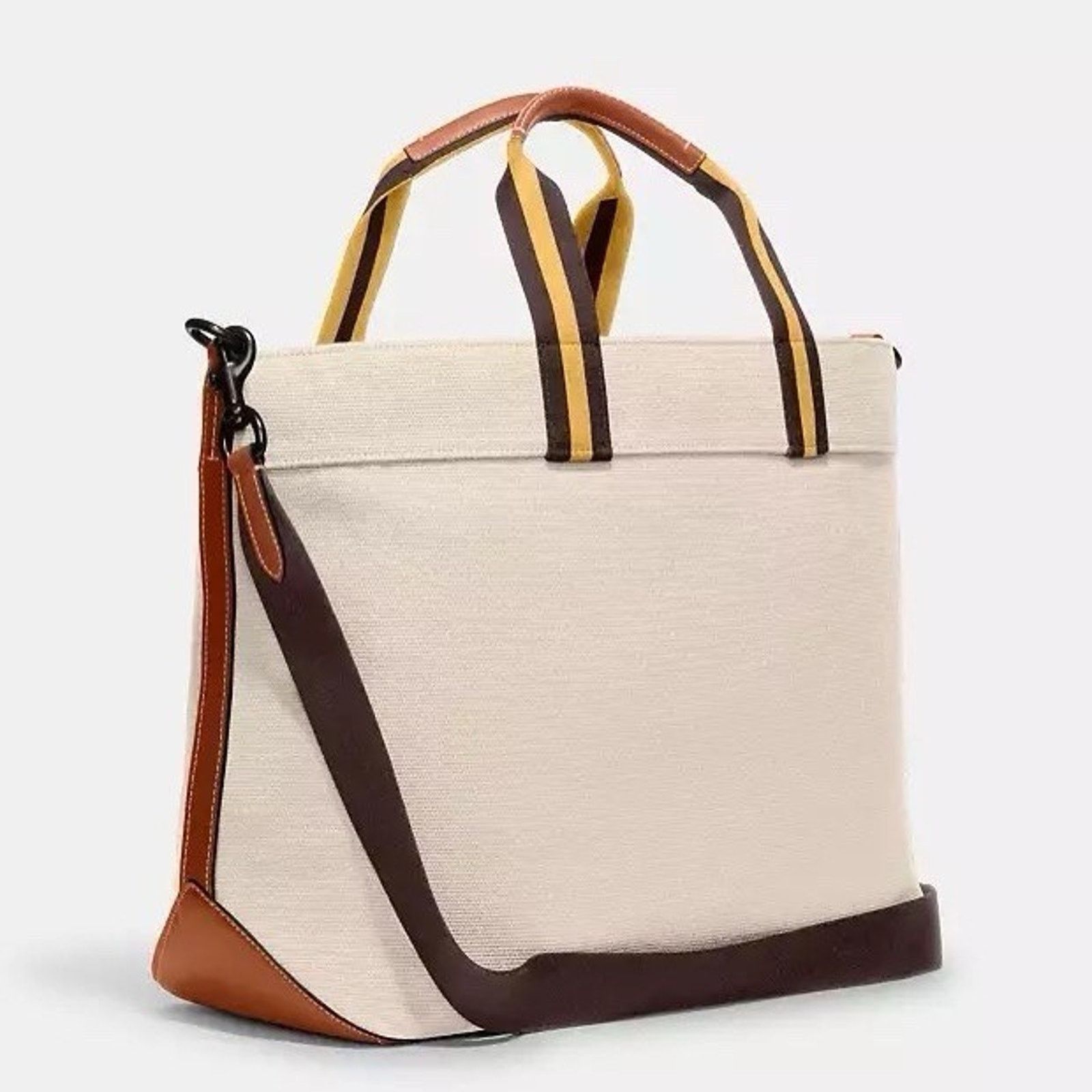 Coach NWT COACH CJ486 Canvas Tote 38 Bag Canvas Leather Black Size ONE SIZE - 11 Thumbnail