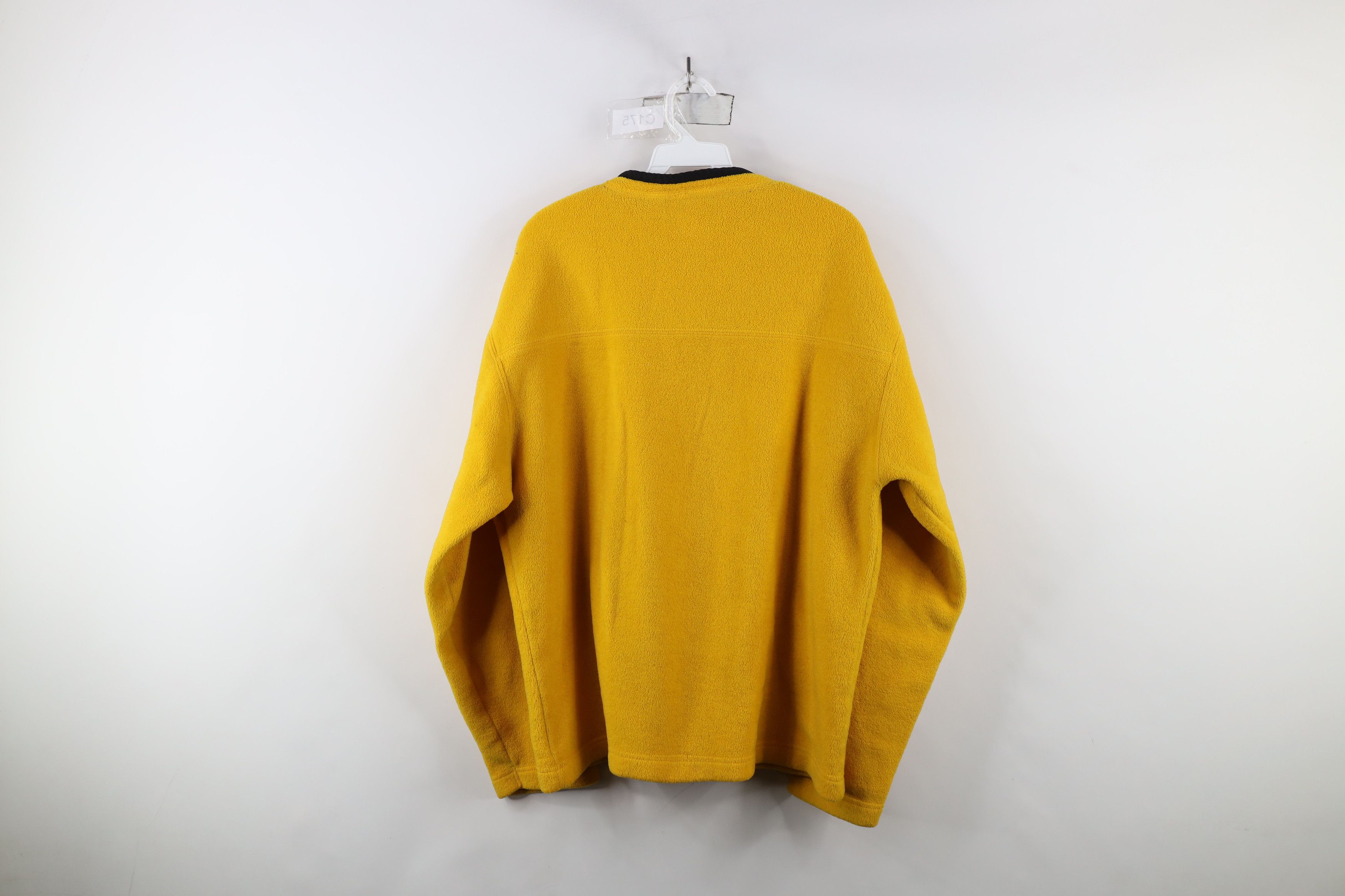Gap × Vintage Vintage Y2K 2000 Gap Heavy Fleece V-Neck Sweater Yellow Size US L / EU 52-54 / 3 - 8 Thumbnail