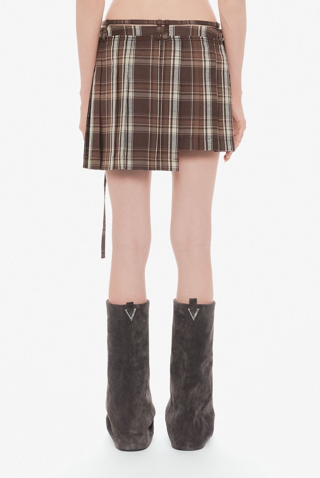 Acne Studios Last Size Acne Studios Asymmetrical Pleated Check Mini Skirt Size 26" / US 2 / IT 38 - 2 Thumbnail