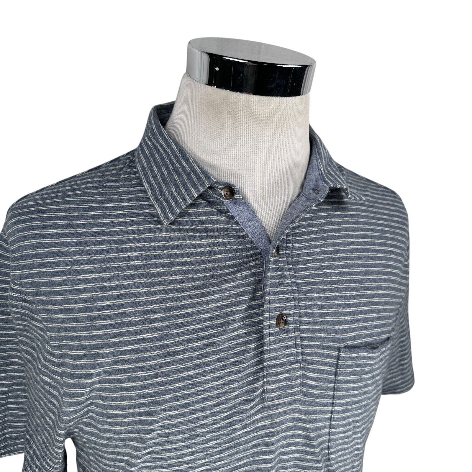 Faherty Faherty Indigo Salt Wash Polo Shirt Men’s Medium Blue White Size US M / EU 48-50 / 2 - 2 Thumbnail