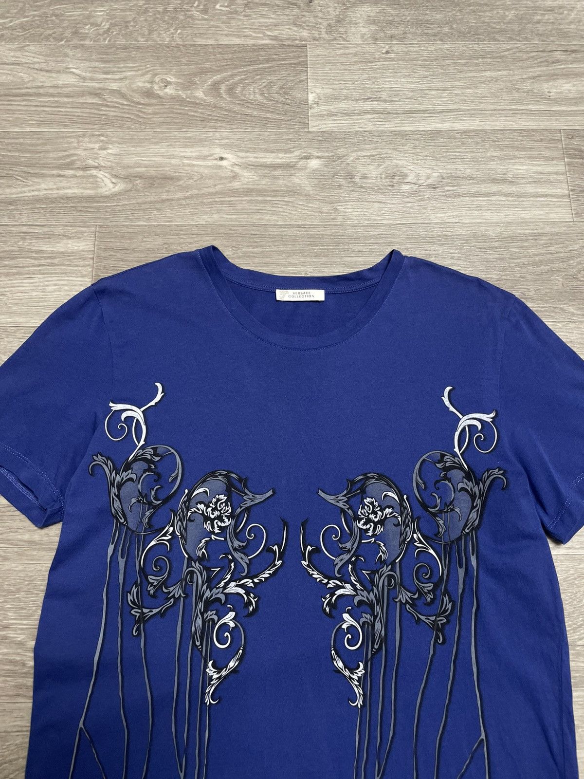 Versace Versace Collection Baroque Graphic Print Blue T-Shirt Size US XXL / EU 58 / 5 - 2 Thumbnail