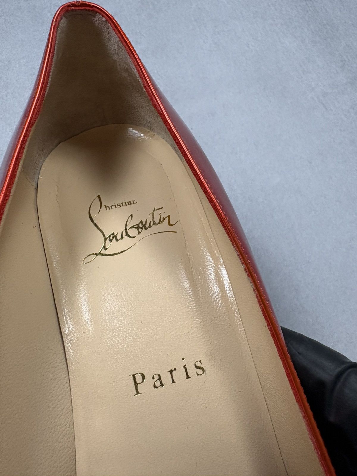 Christian Louboutin Christian Louboutin Red Metallic Peep Toe Heels Pumps Shoes Size US 9.5 / IT 39.5 - 13 Thumbnail