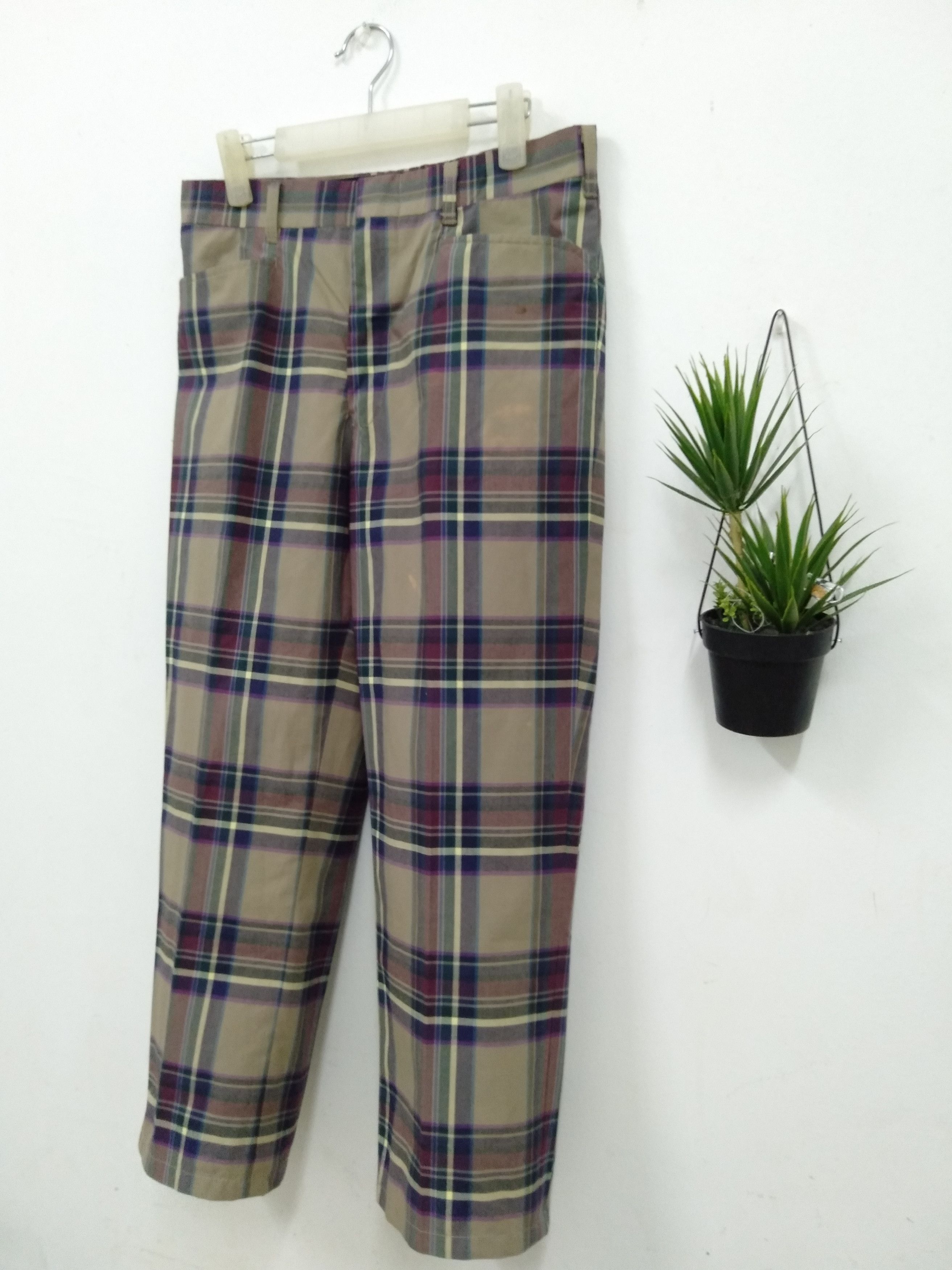 Levi's Vtg 1970s LEVIS Talon Zipper sta-prest pant plaid checkere Size US 32 / EU 48 - 2 Thumbnail