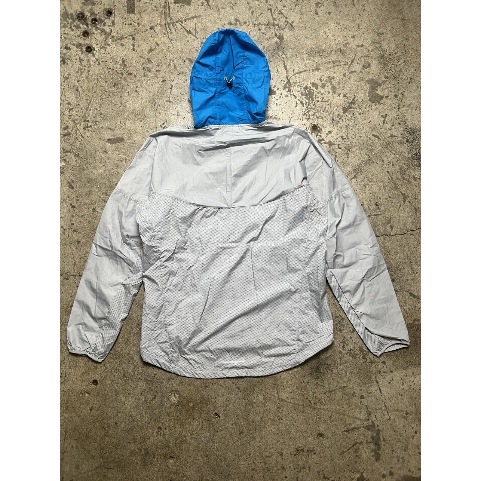 Nike 2010 Gray Nike Nylon Running Jacket Blue Hood Reflective Size US L / EU 52-54 / 3 - 8 Thumbnail