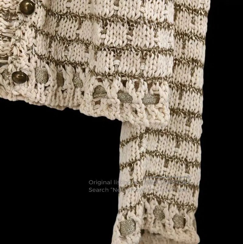 Dior Dior Gold Knit Long Sleeve Cardigan for Women . Size M / US 6-8 / IT 42-44 - 3 Thumbnail
