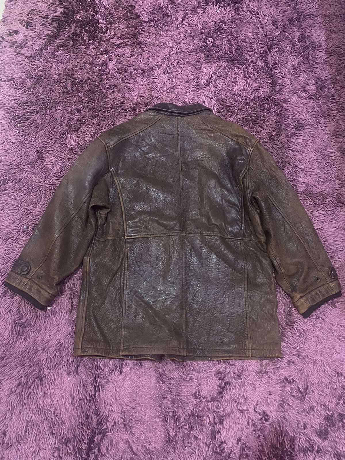 Japanese Brand × Vintage Vintage BA-TSU JAPAN Leather Parka Jacket Size US M / EU 48-50 / 2 - 2 Thumbnail