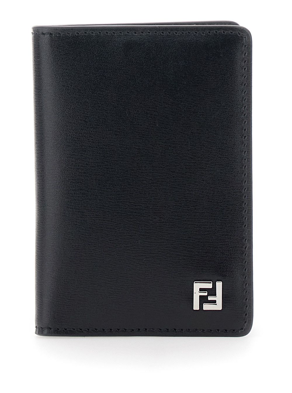 Fendi Black Card Holder with FF Logo Plate on the Front and Rectangular Design in Leather Man Size ONE SIZE - 1 Thumbnail