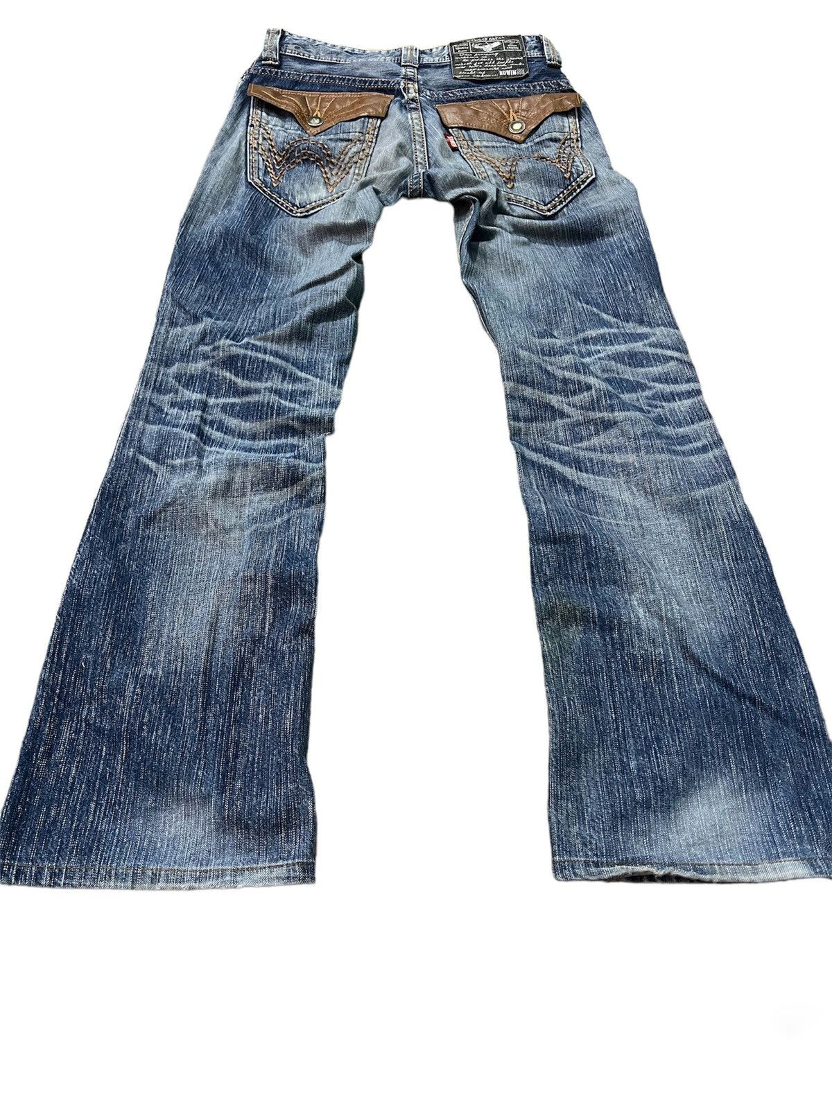 Japanese Brand VINTAGE EDWIN XV DISTRESSED FLARE BOOTCUT Size US 30 / EU 46 - 2 Thumbnail