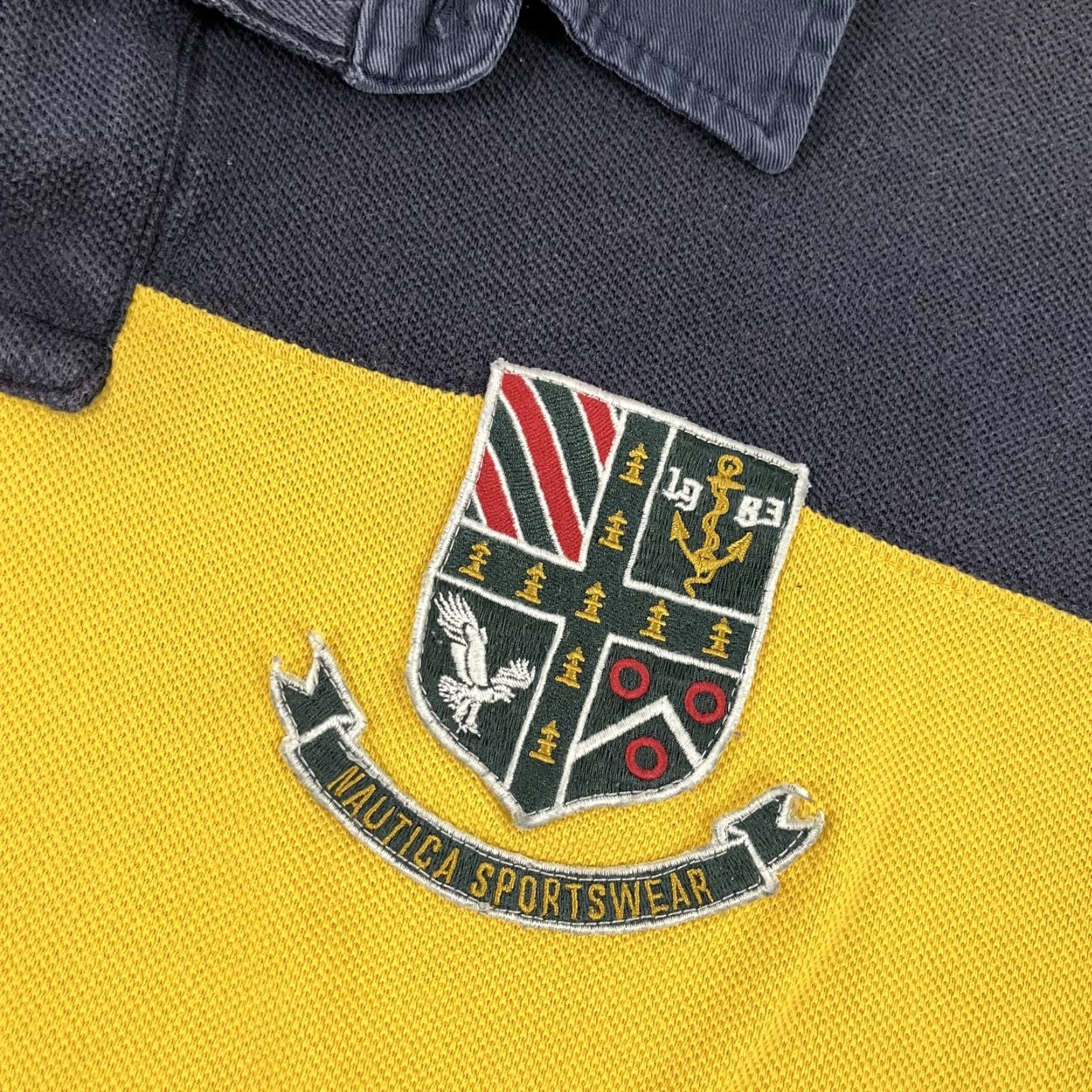 Nautica Nautica Rugby Polo Shirt Mens XL Blue Yellow Striped Embroidered Logo Classic Preppy Size US XL / EU 56 / 4 - 3 Thumbnail