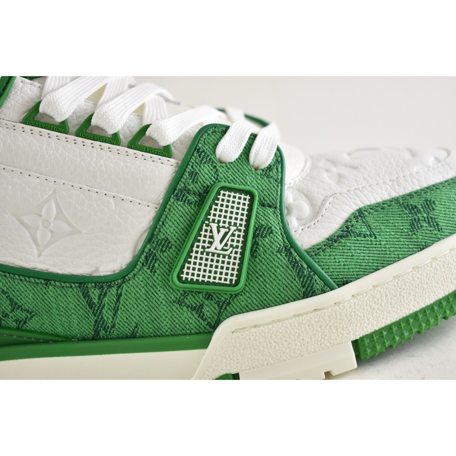 Louis Vuitton Louis Vuitton Green Denim White Empreinte Low Top Trainer Size US 10 / EU 43 - 5 Thumbnail