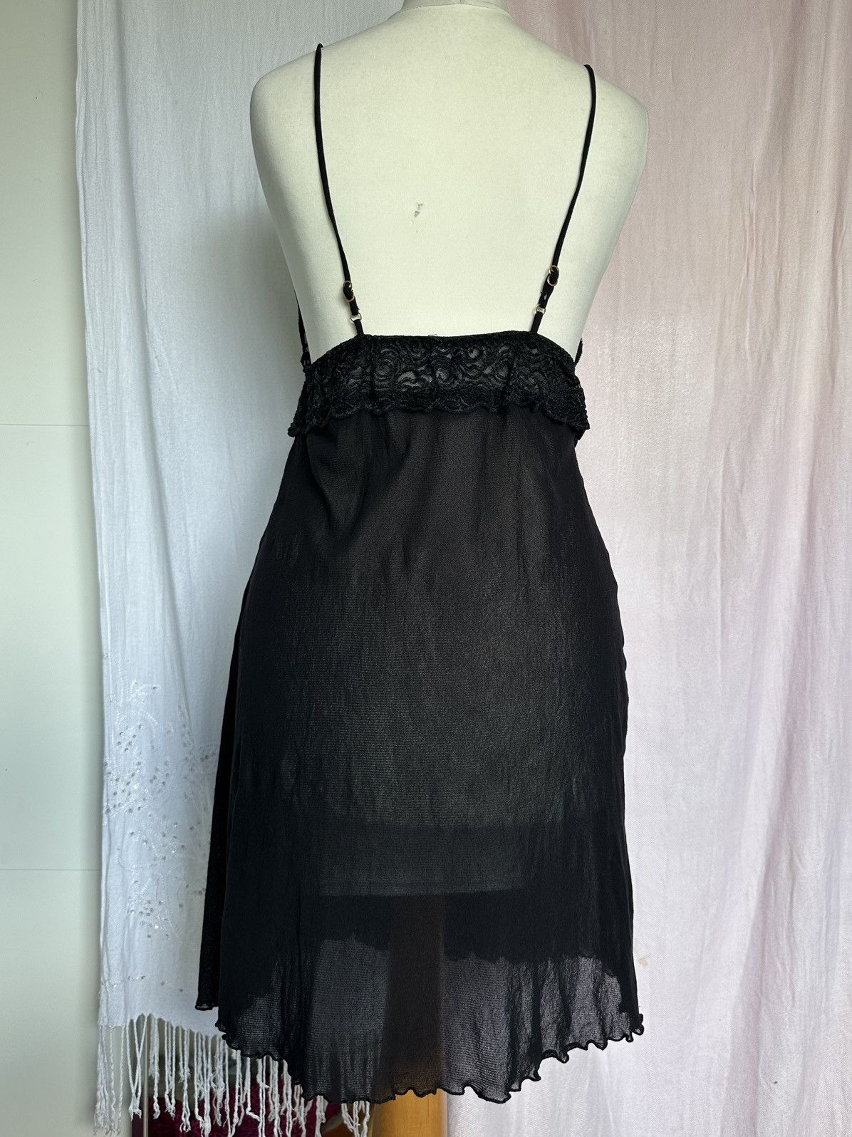 DKNY DKNY black sheer mesh slip dress size L Size L / US 10 / IT 46 - 4 Thumbnail