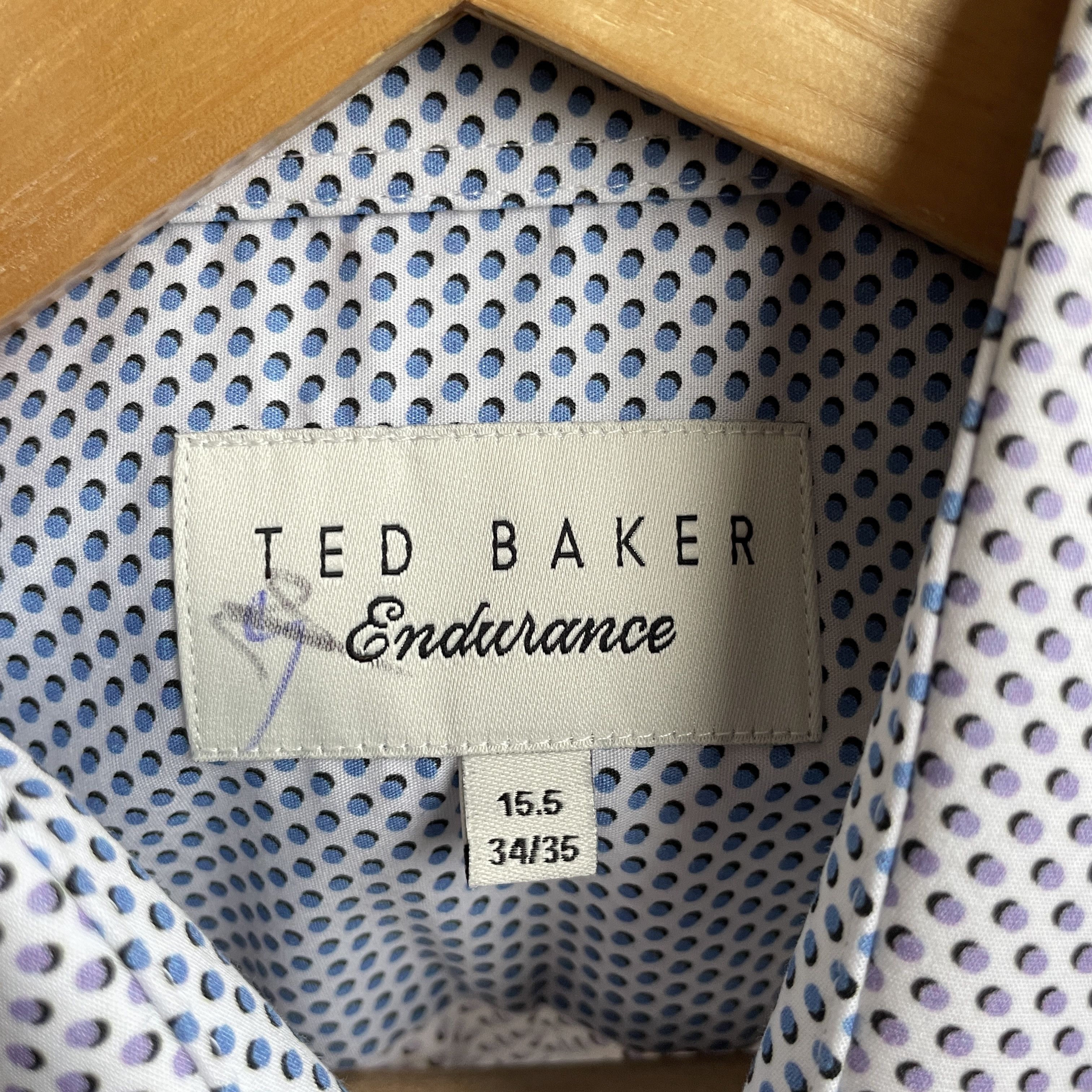 Ted Baker BNWT Ted Baker Endurance Timeless Polka Dot Dress Shirt Size 44R - 8 Thumbnail