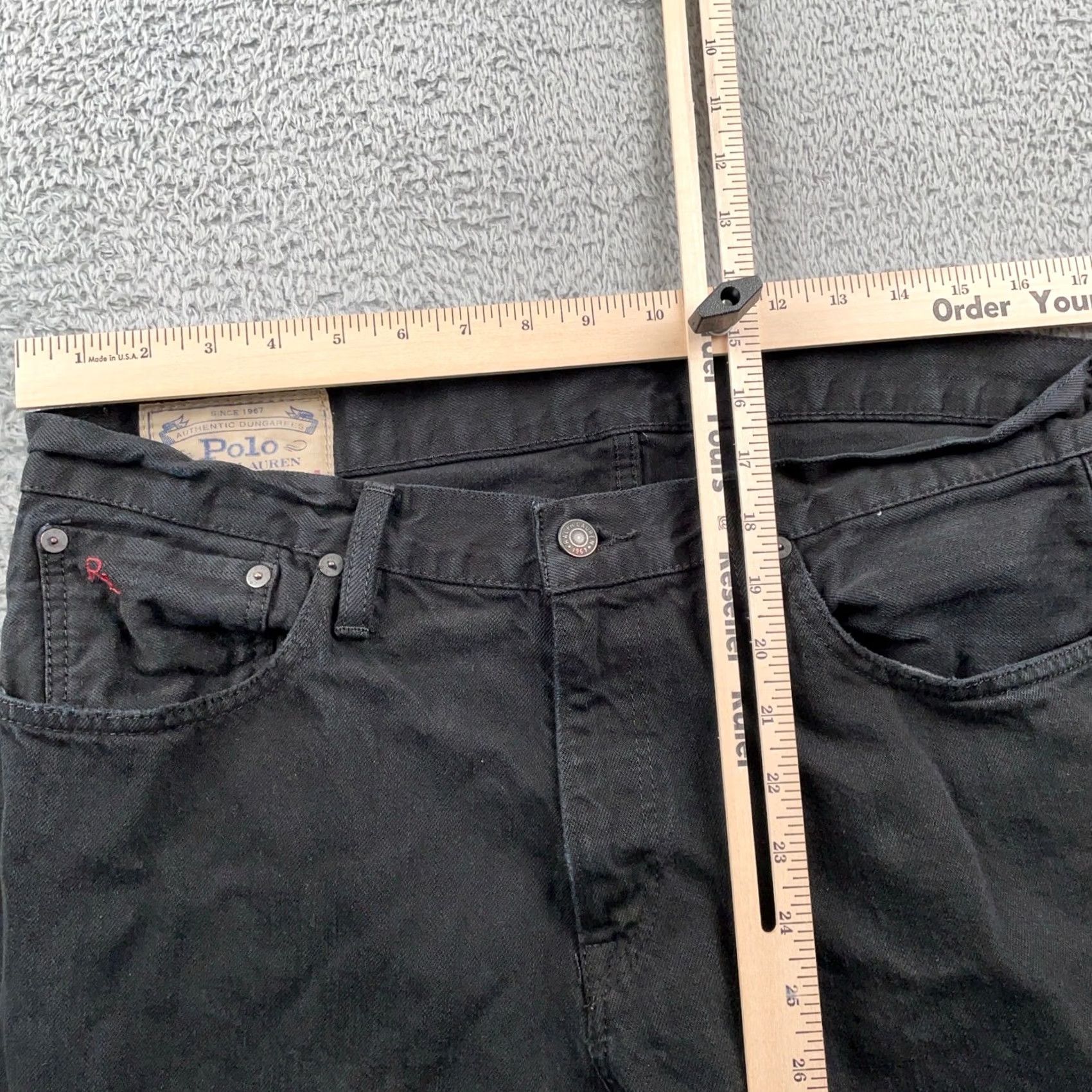 Polo Ralph Lauren Jeans Mens 34x34 Black Hampton Straight Denim 