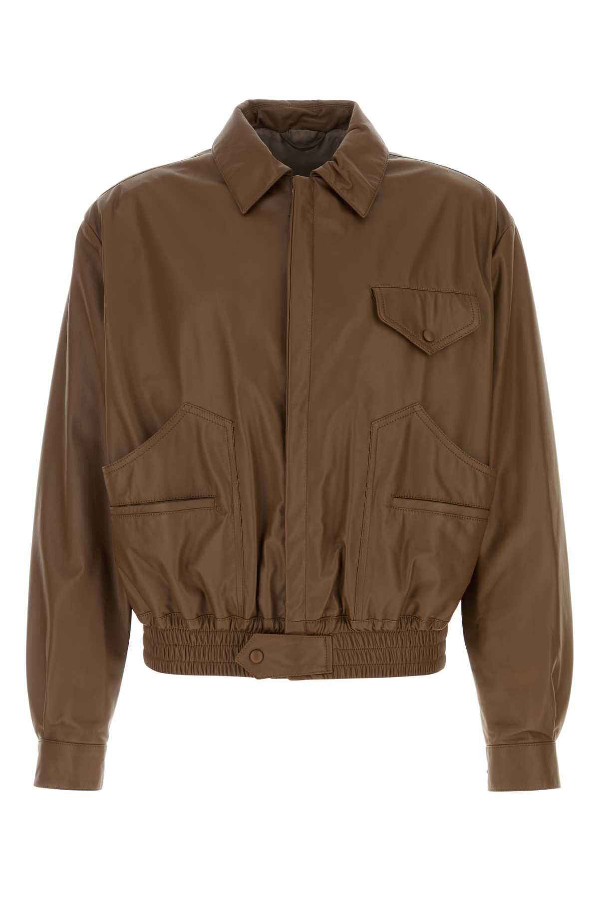 Giorgio Armani Brown Leather Jacket Size US M / EU 48-50 / 2 - 1 Thumbnail