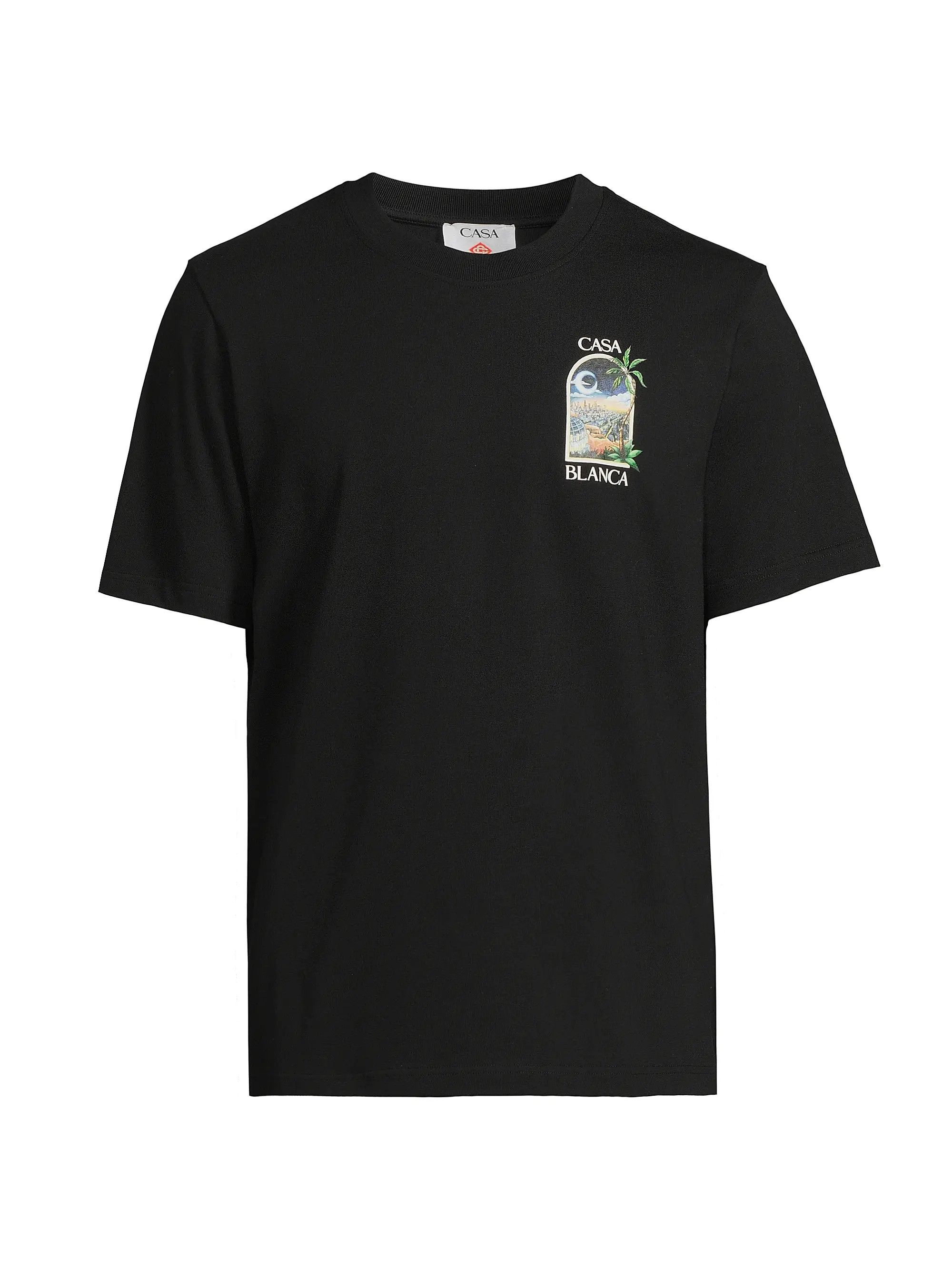 Casablanca os11x0725 LA Nights Printed Creweck T-Shirt in Black Size US XL / EU 56 / 4 - 1 Thumbnail