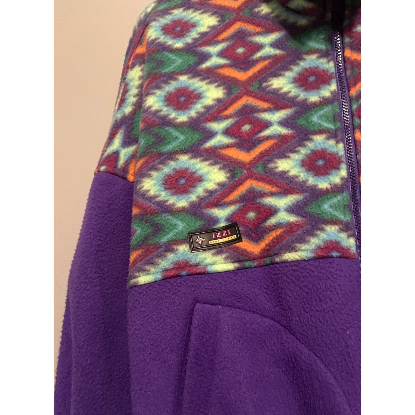 Vintage VINTAGE Izzy Fleece Jacket Aztec Full Zip 80s 90s Size M Men Purple Ski Outdoor Sports Jacket Size US M / EU 48-50 / 2 - 3 Thumbnail