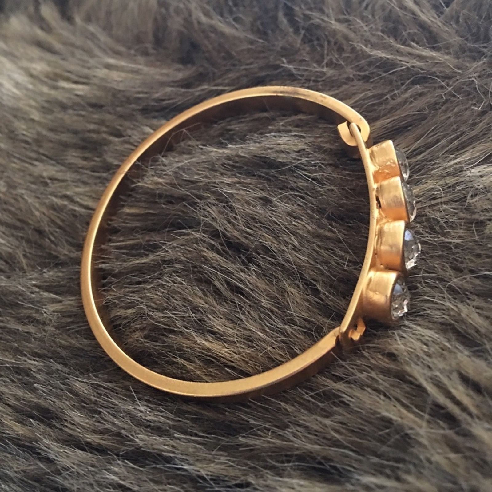 Vintage Vintage matte gold tone clear crystal bracelet Size ONE SIZE - 8 Thumbnail