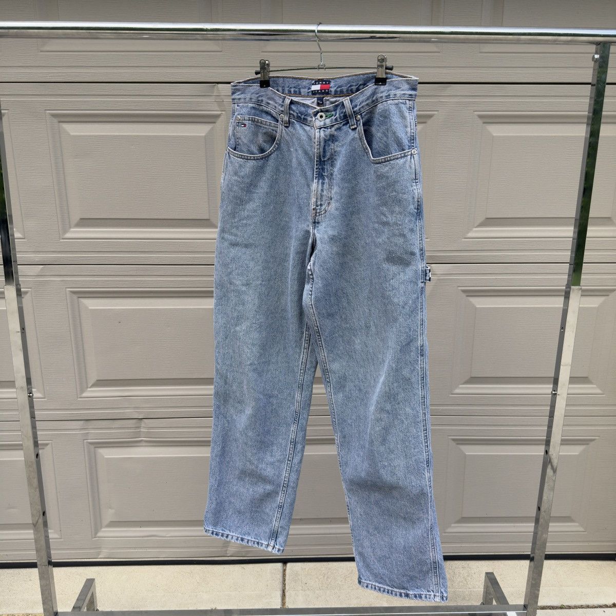Vintage Tommy Jeans Thrashed Faded Distressed Work Jeans ERD Grunge Size US 31 - 2 Thumbnail